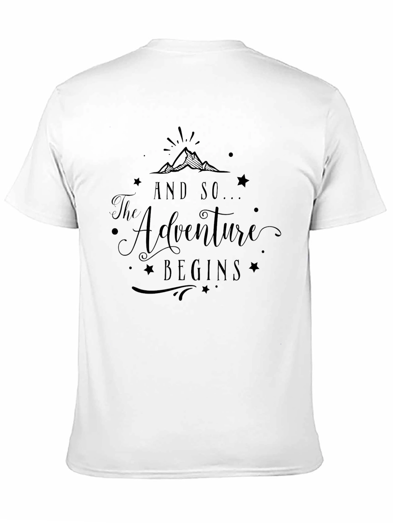 Adventure Begins Graphic Tee - Black