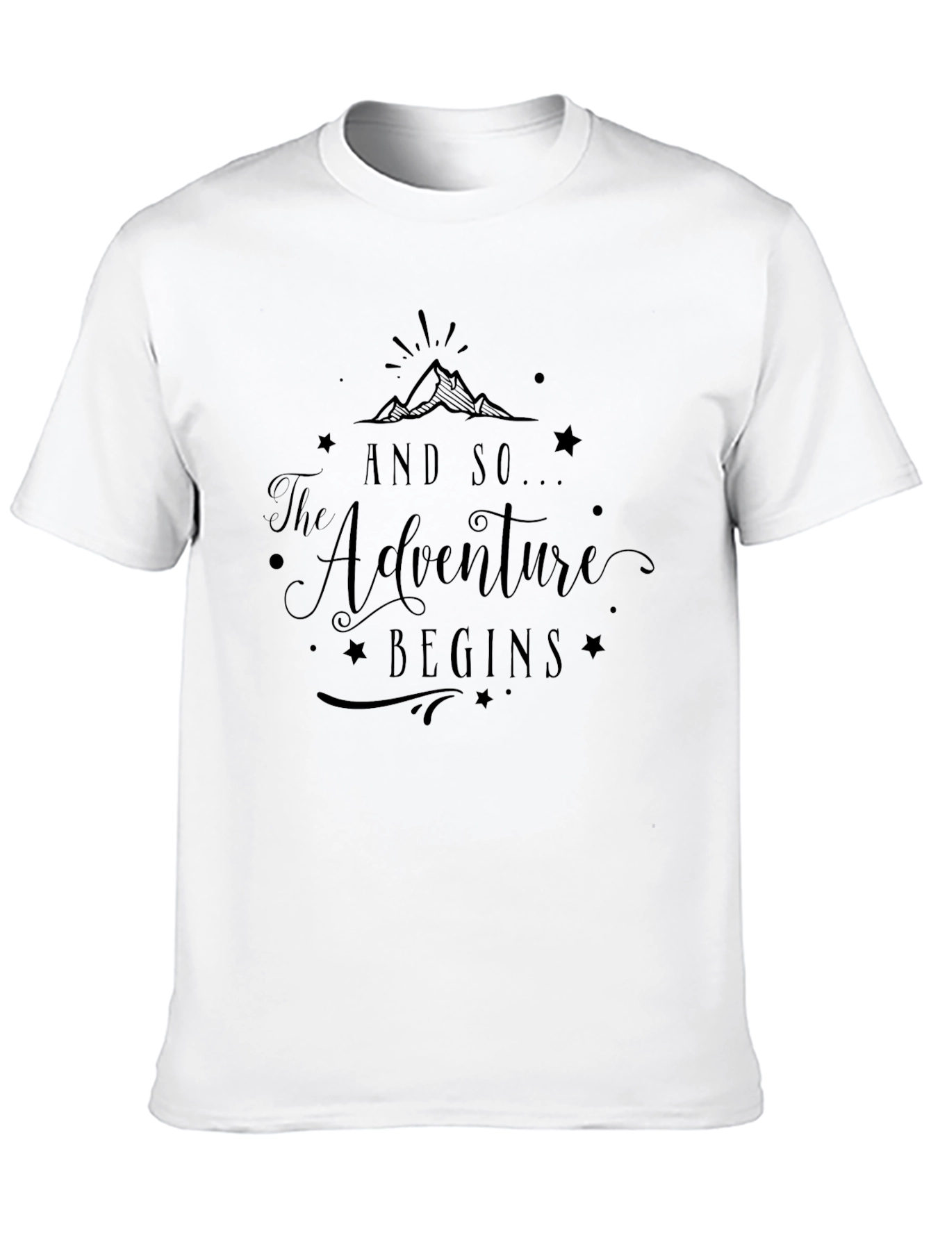 Adventure Begins Graphic Tee - Black
