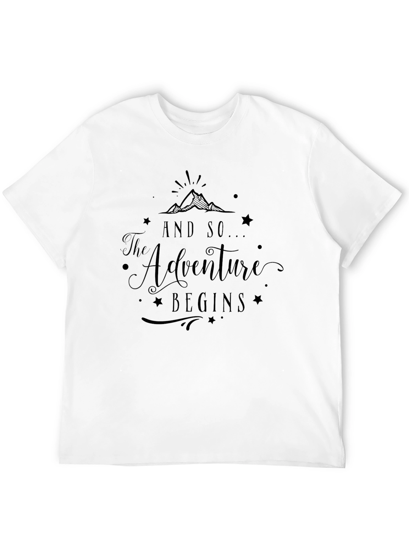 Adventure Begins Graphic Tee - Black