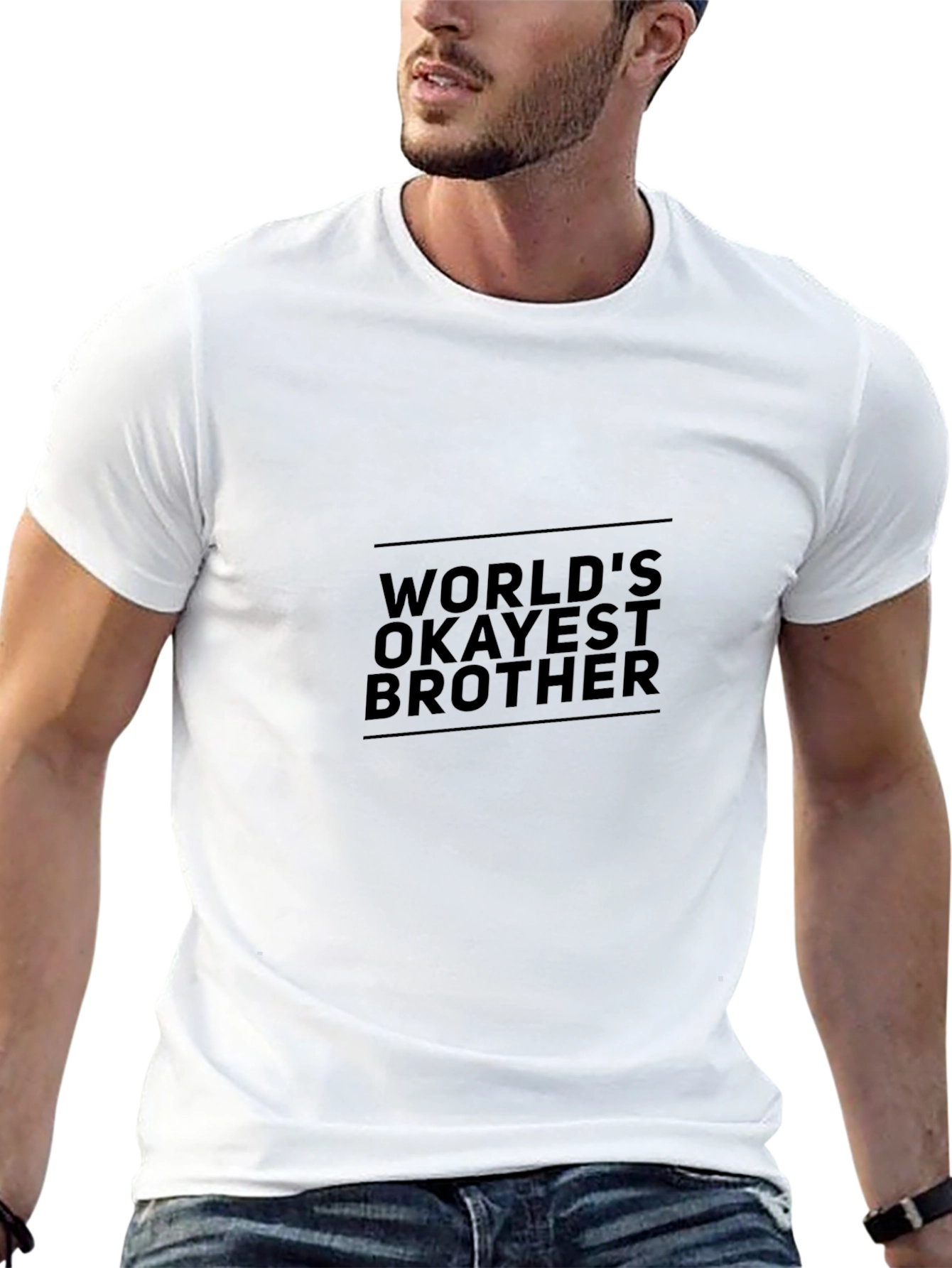 Worlds Okayest Brother Black T-Shirt