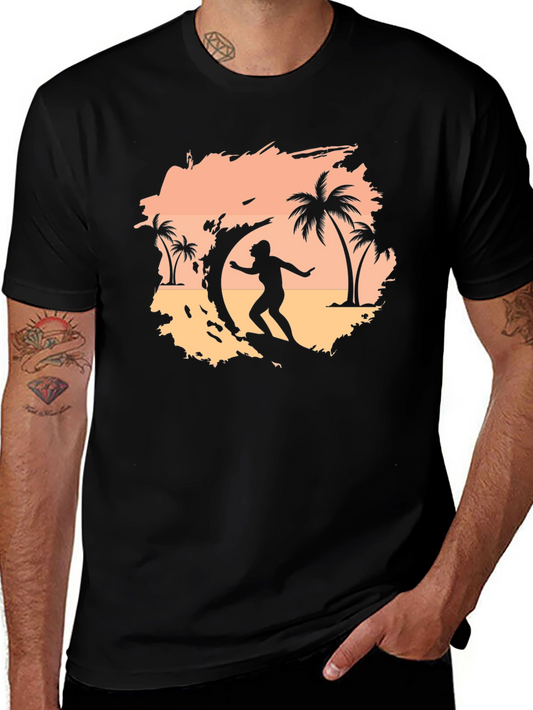 Surfer Graphic Tee - Mens Black T-Shirt