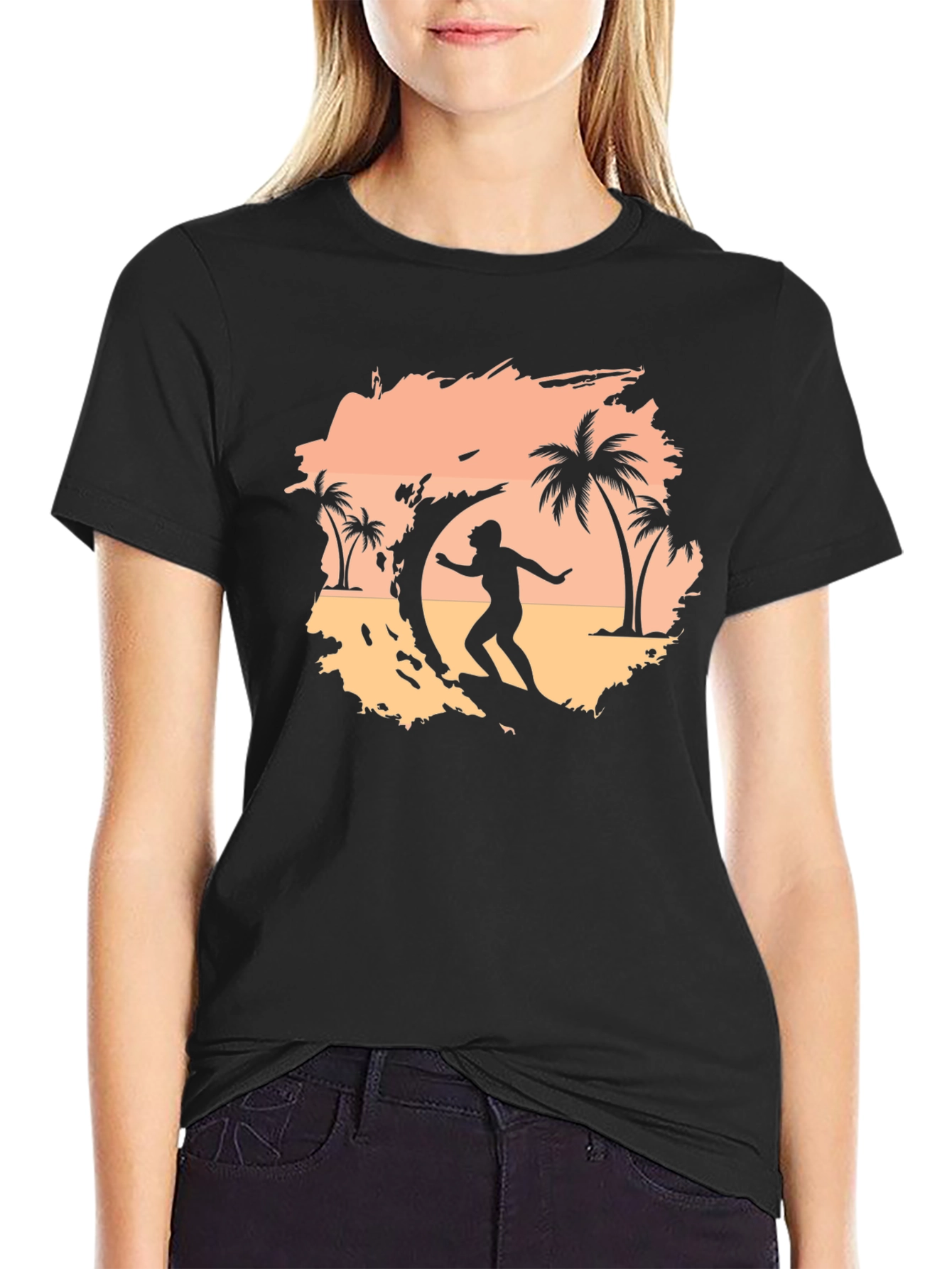Surfer Graphic Tee - Mens Black T-Shirt