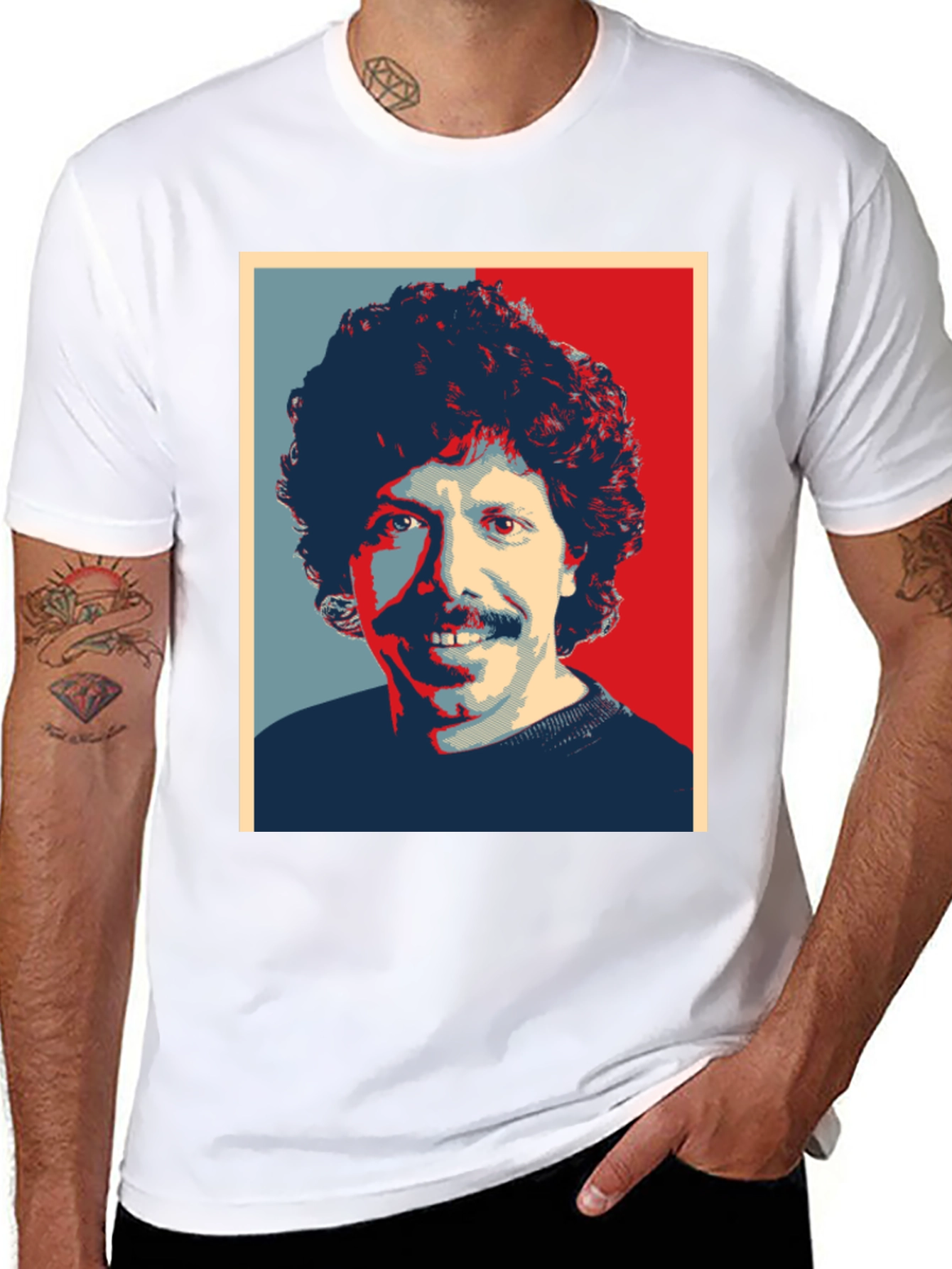 Retro Portrait Graphic Tee - Mens Black T-Shirt