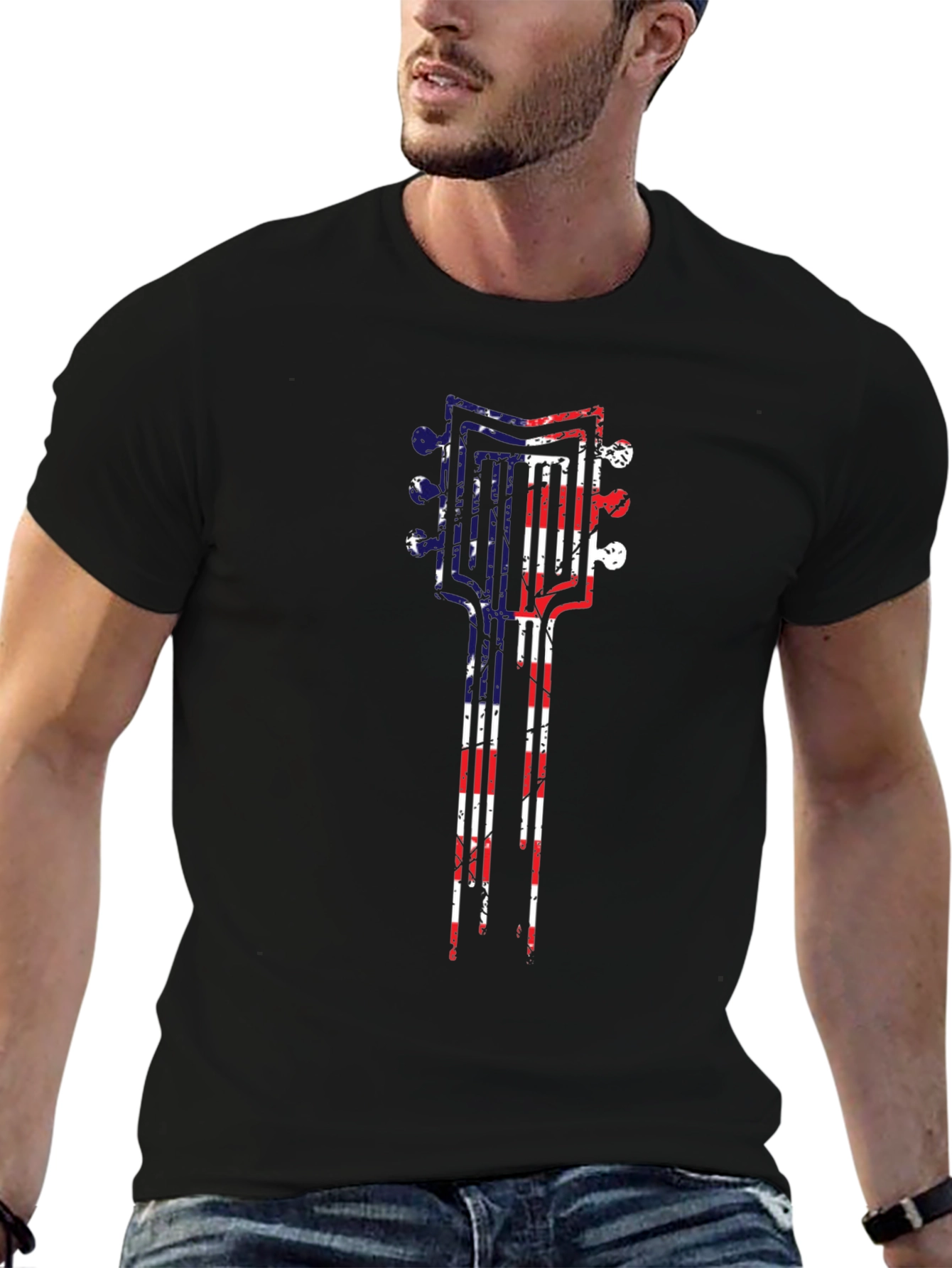 American Flag Guitar T-Shirt