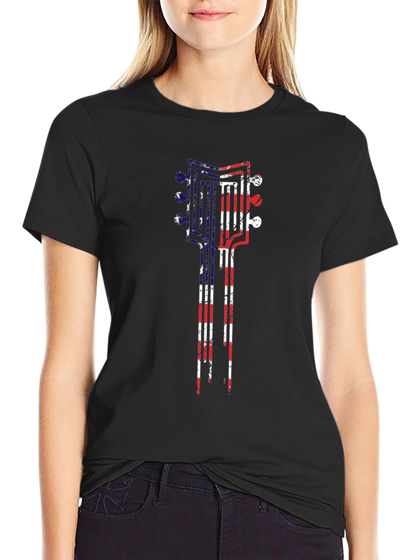 American Flag Guitar T-Shirt