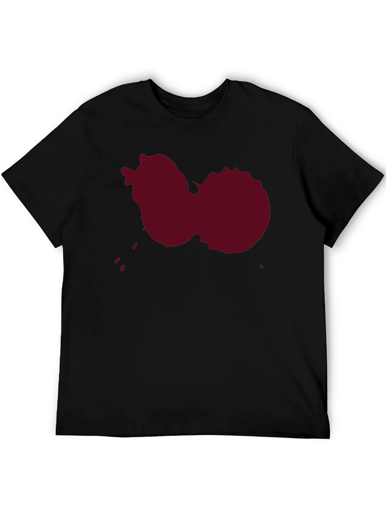 Maroon Splatter Graphic T-Shirt - Casual Style