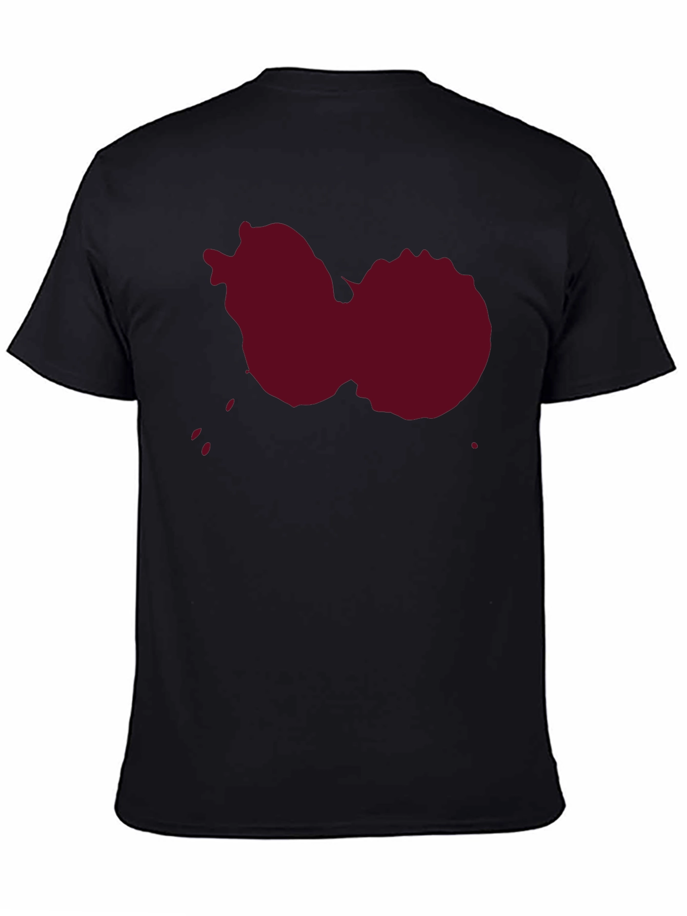 Maroon Splatter Graphic T-Shirt - Casual Style