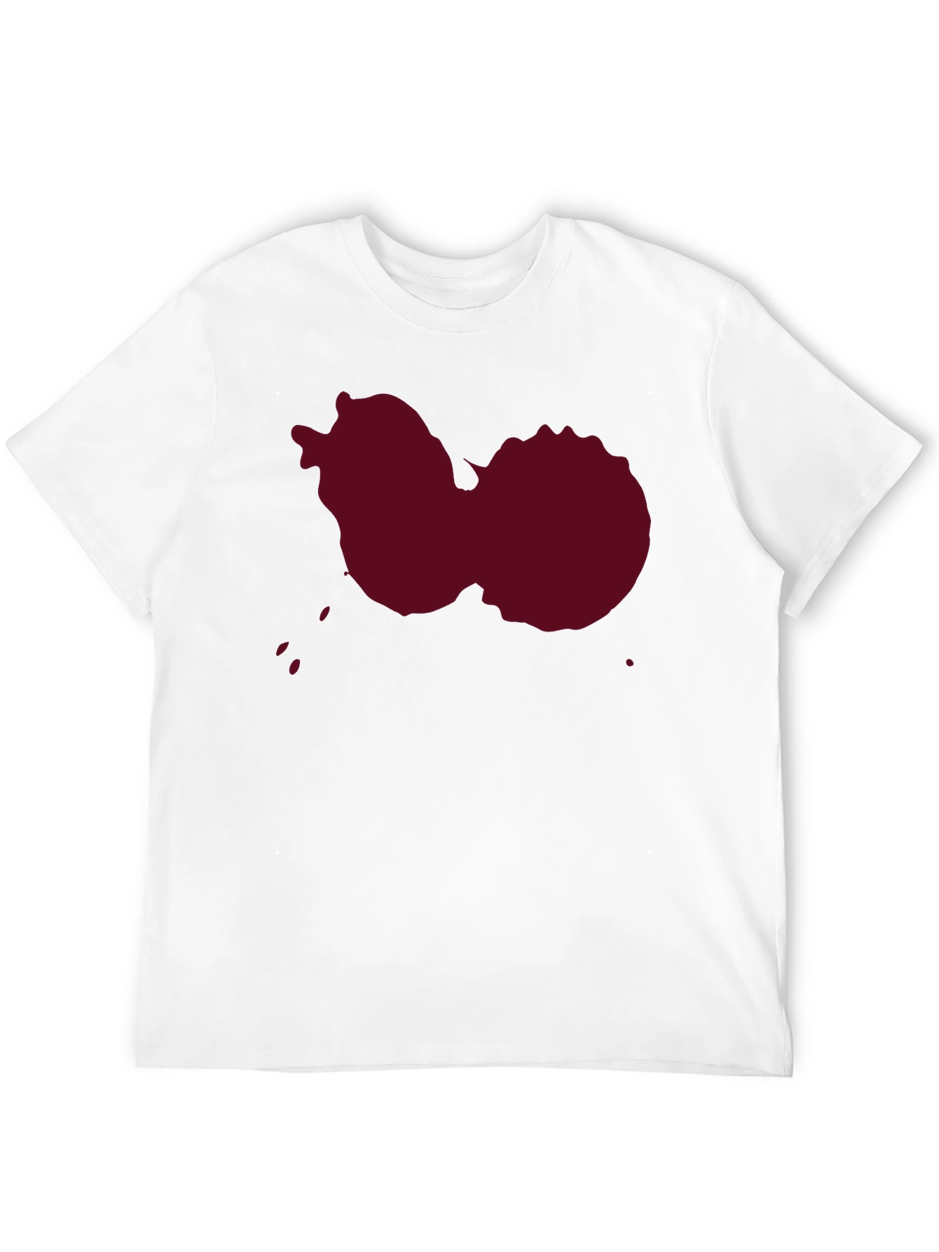 Maroon Splatter Graphic T-Shirt - Casual Style
