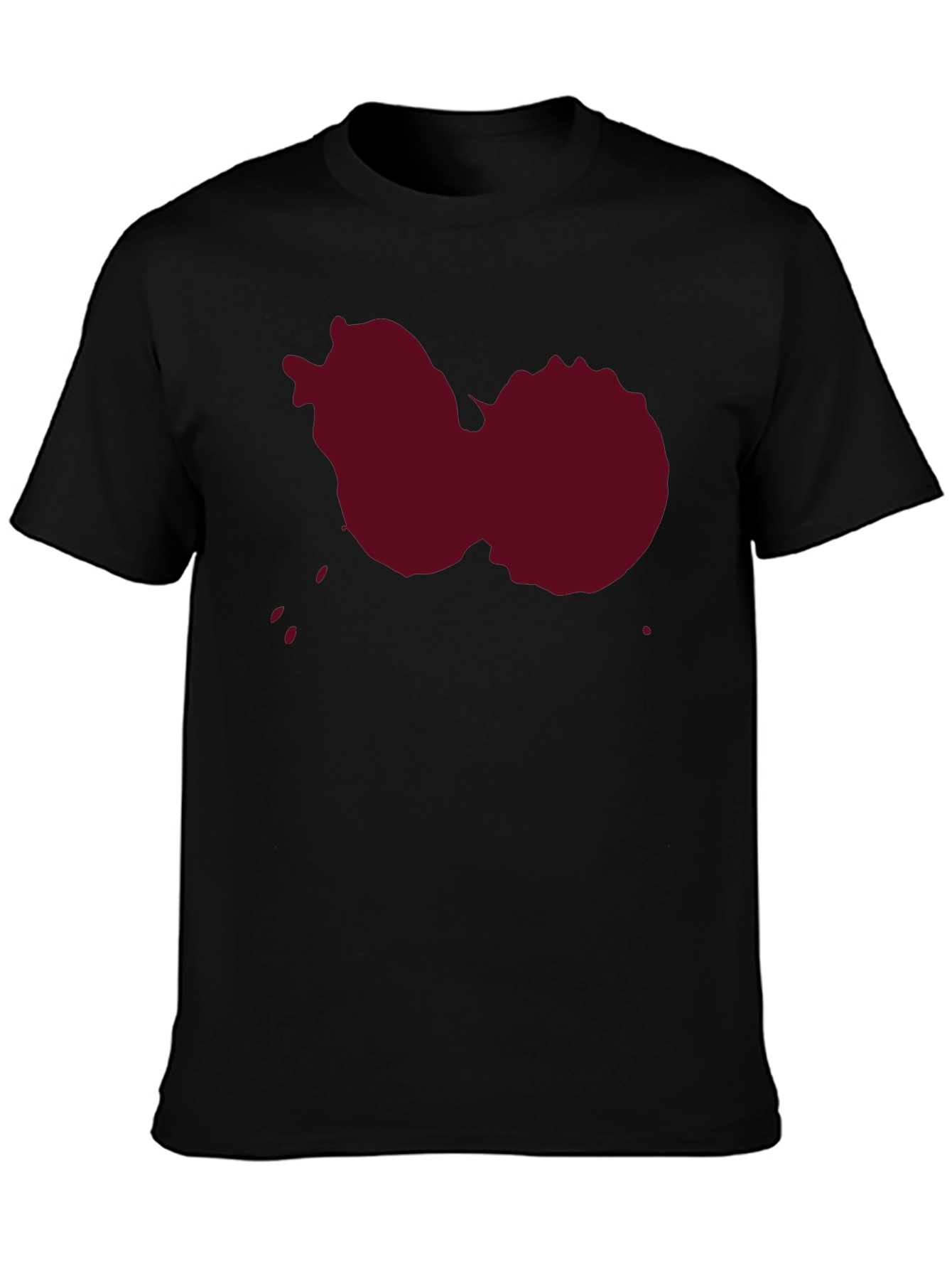 Maroon Splatter Graphic T-Shirt - Casual Style