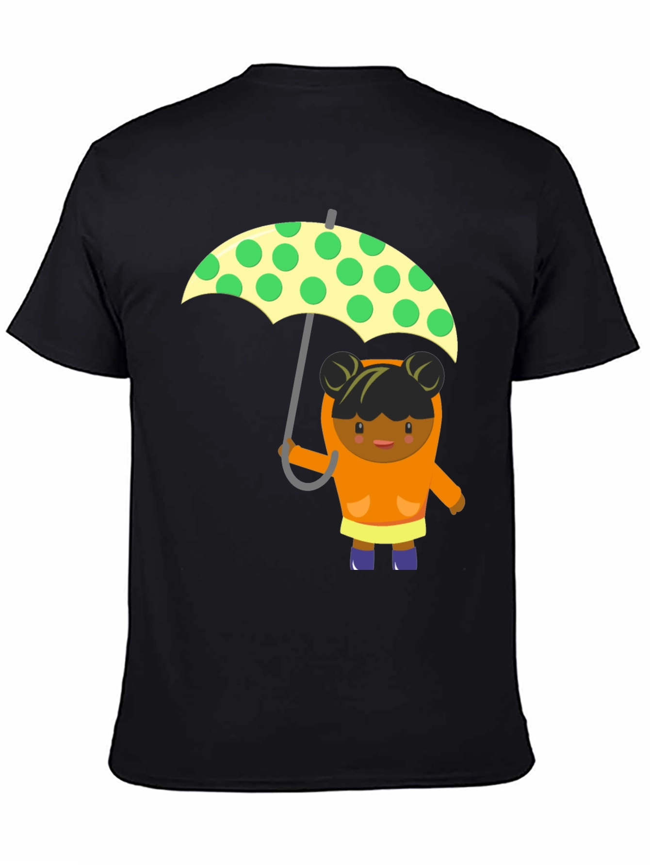 Cute Girl with Umbrella Graphic Tee