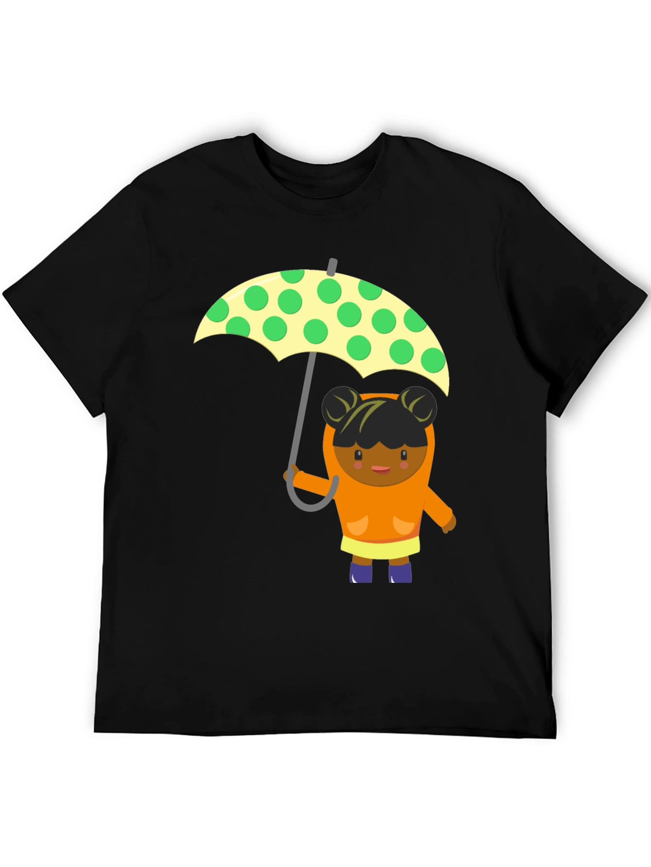 Cute Girl with Umbrella Graphic Tee