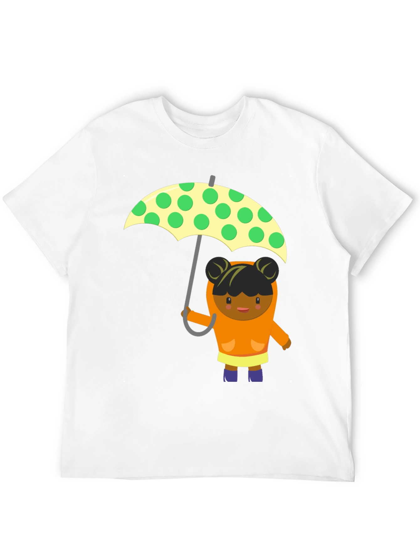 Cute Girl with Umbrella Graphic Tee