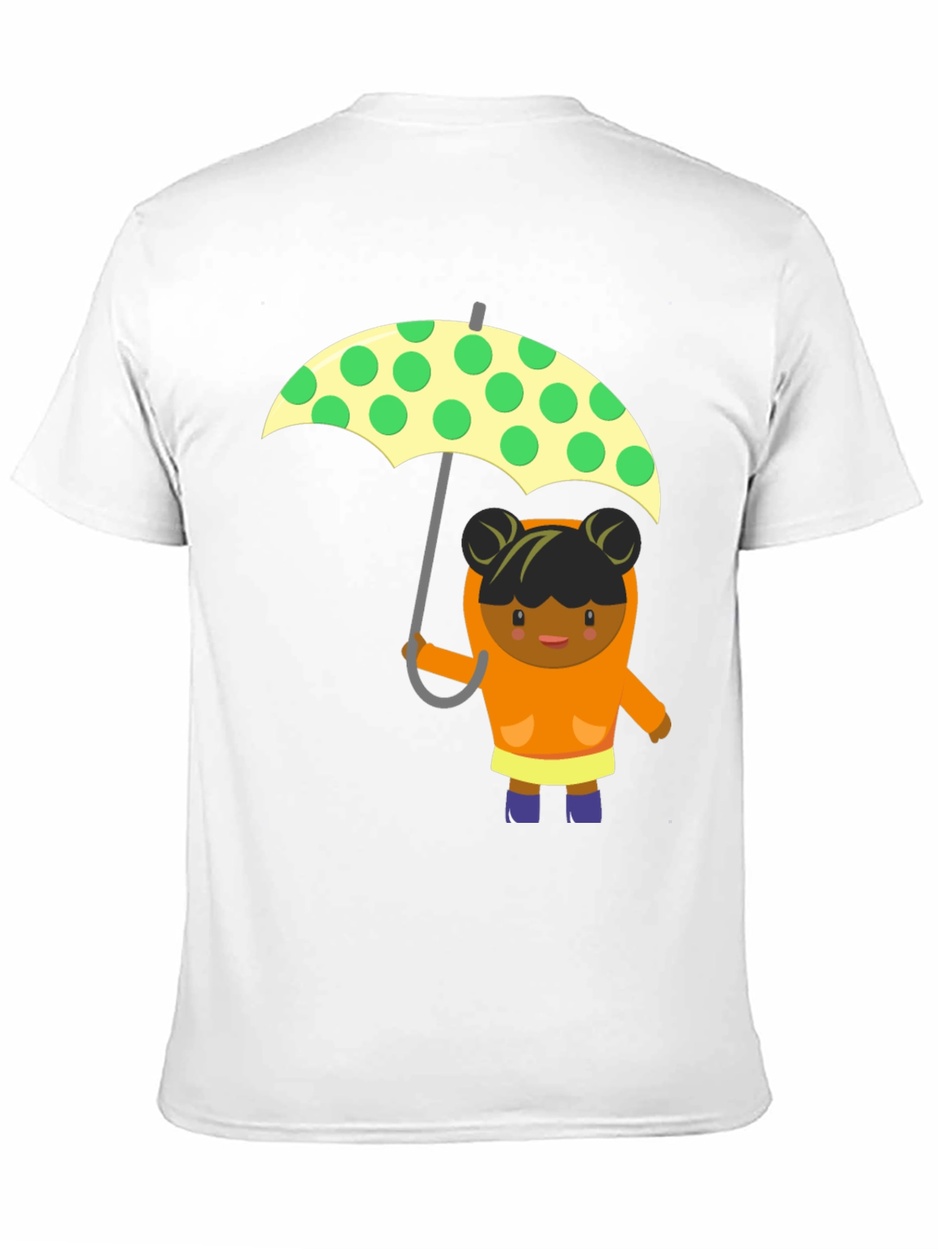Cute Girl with Umbrella Graphic Tee
