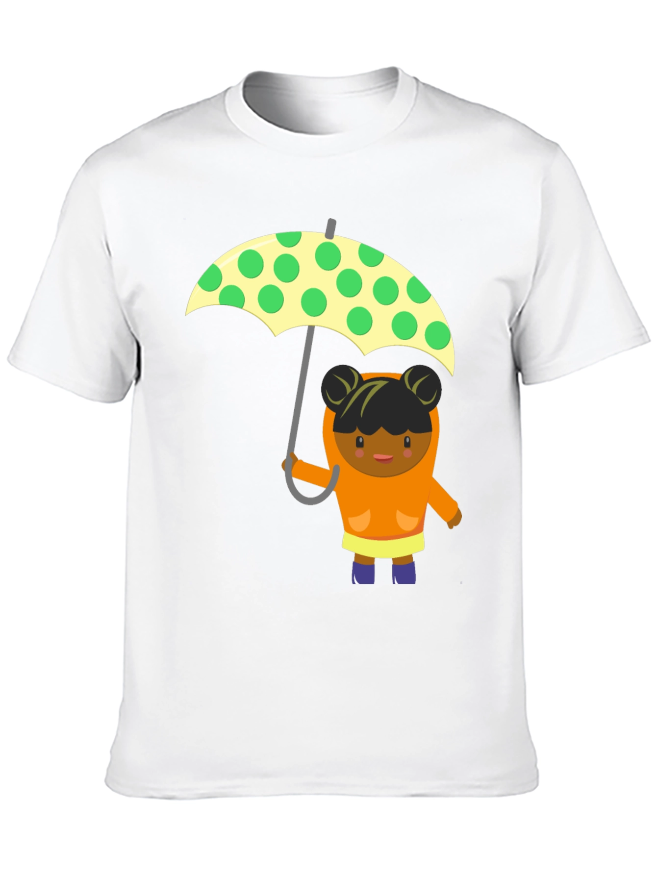 Cute Girl with Umbrella Graphic Tee