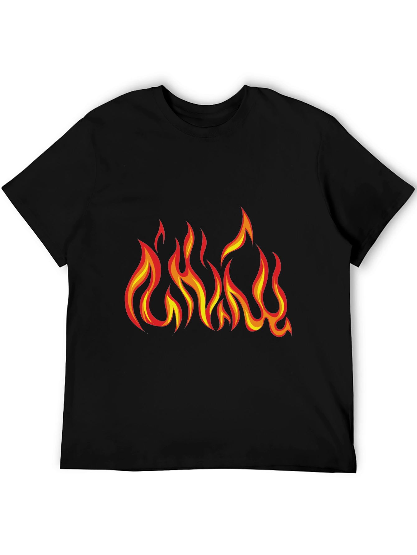 Fiery Flame Graphic T-Shirt - Bold Black Tee