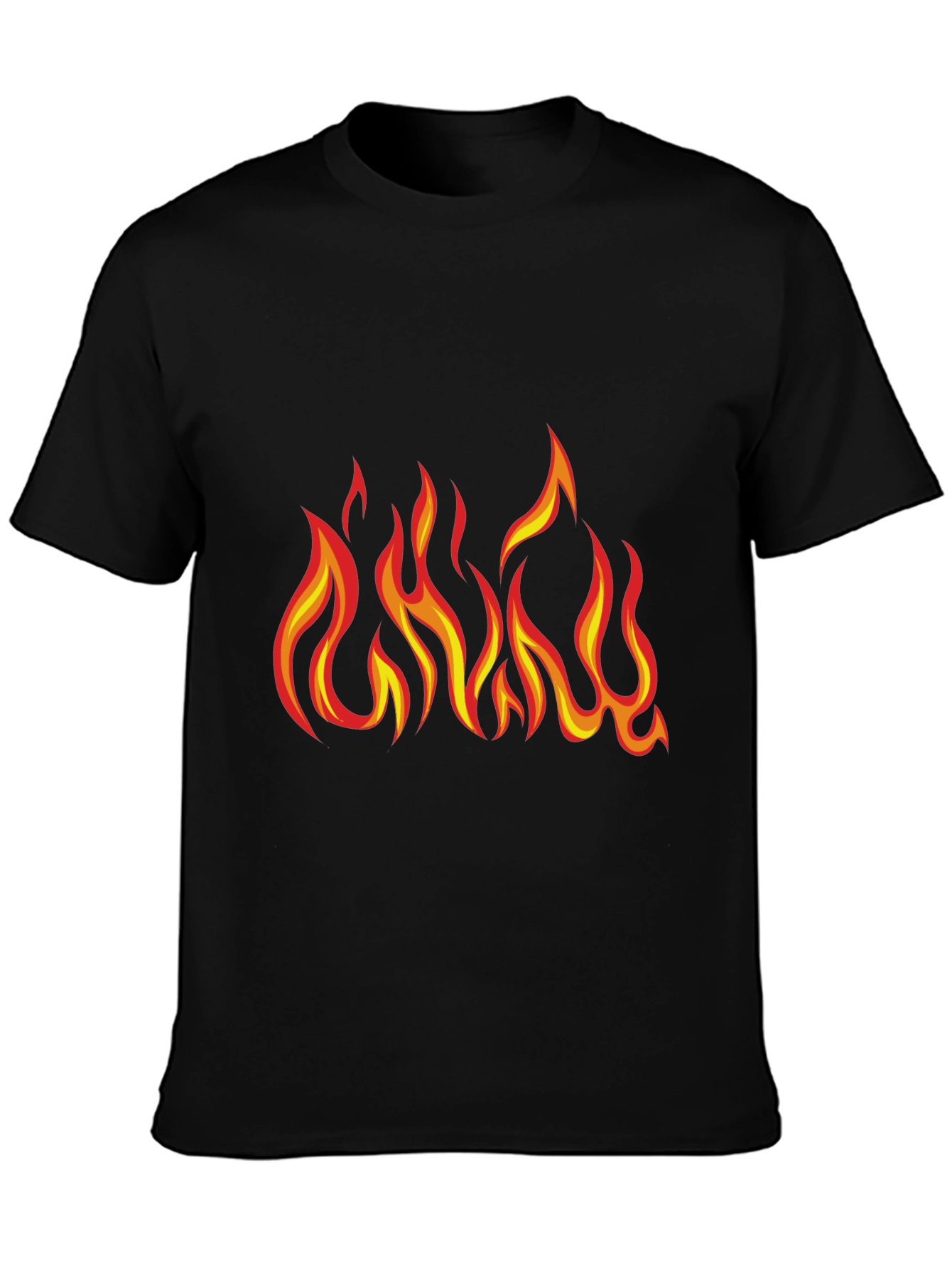 Fiery Flame Graphic T-Shirt - Bold Black Tee