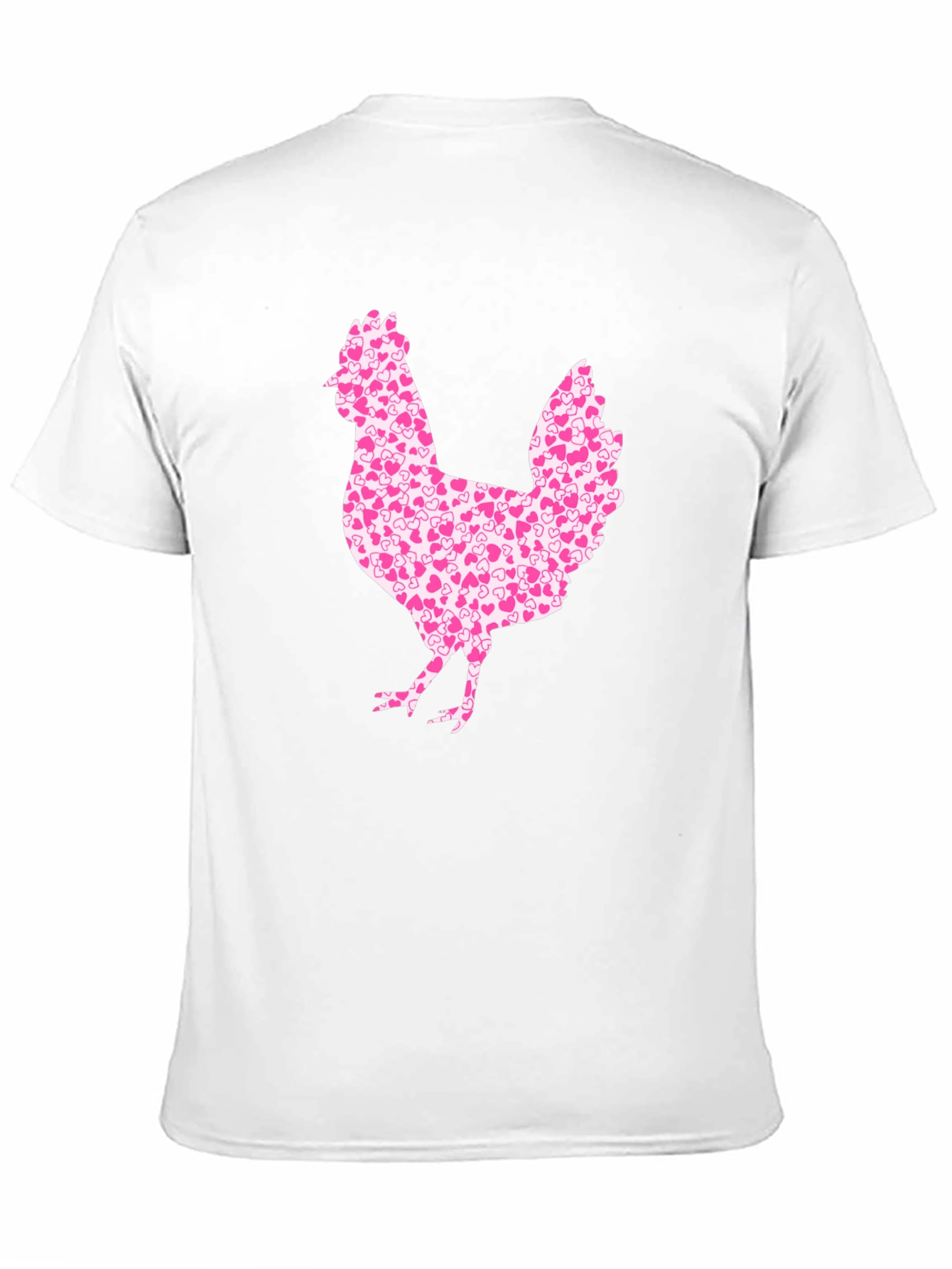 Chicken Heart Pattern Mens Black T-Shirt