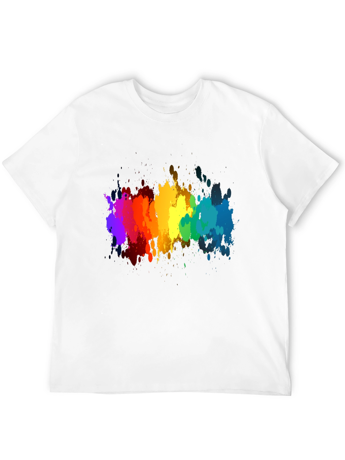 Rainbow Splatter Black T-Shirt