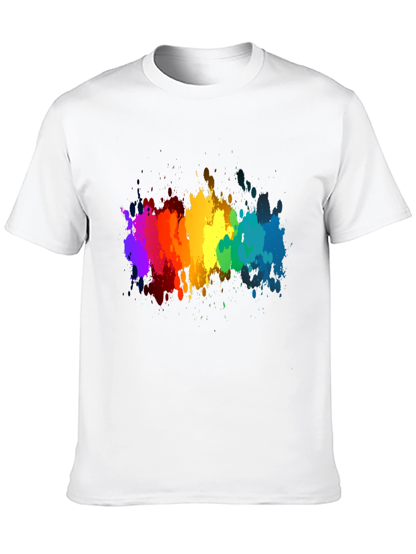 Rainbow Splatter Black T-Shirt