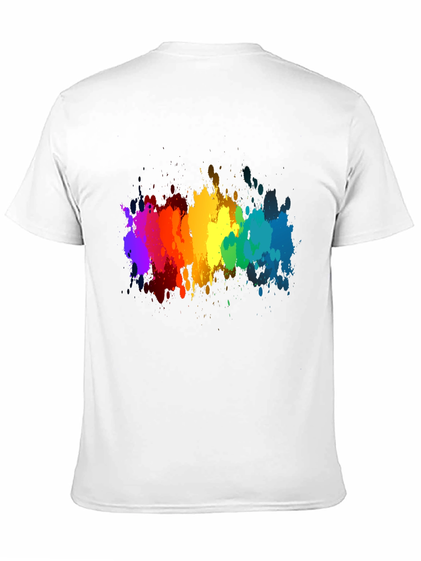Rainbow Splatter Black T-Shirt