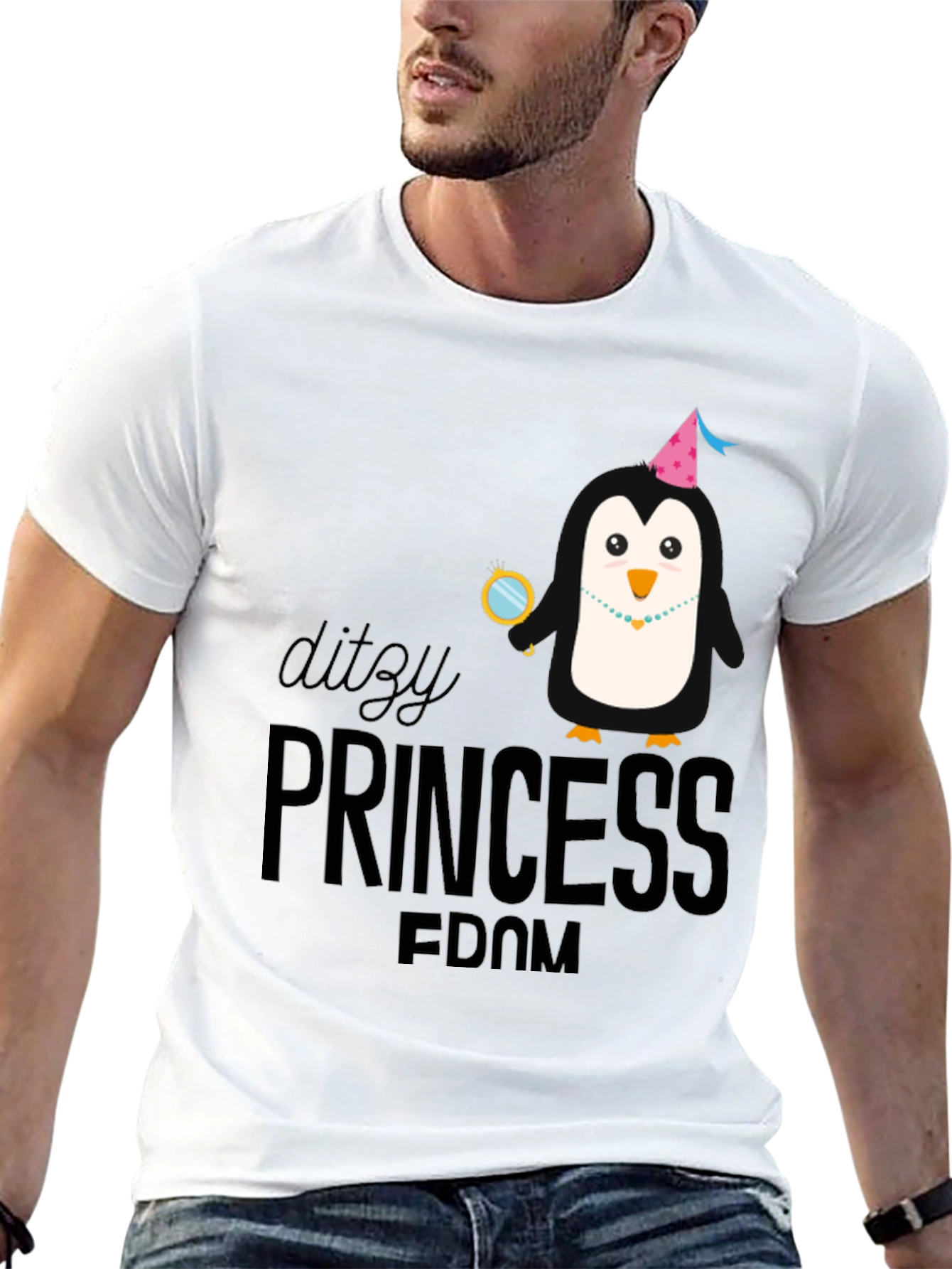 DITZY PRINCESS-Penguin in Party Hat T-Shirt