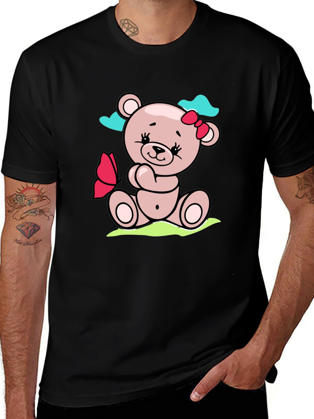 Cute Teddy Bear Graphic T-Shirt - Soft Cotton Blend