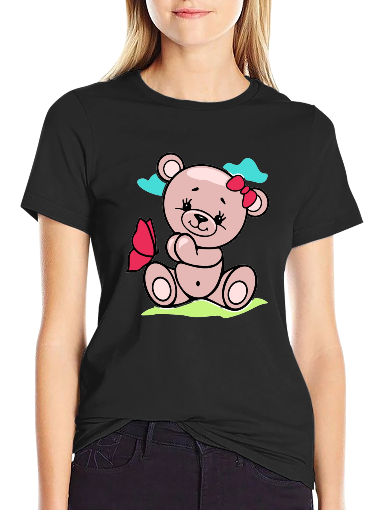 Cute Teddy Bear Graphic T-Shirt - Soft Cotton Blend