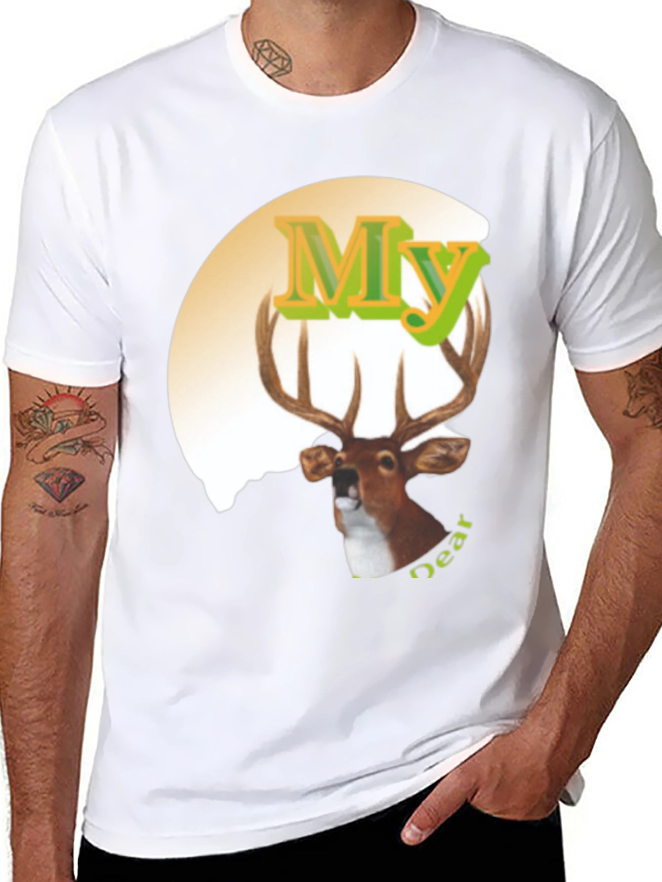 My Dear Deer Graphic T-Shirt - Novelty Animal Tee