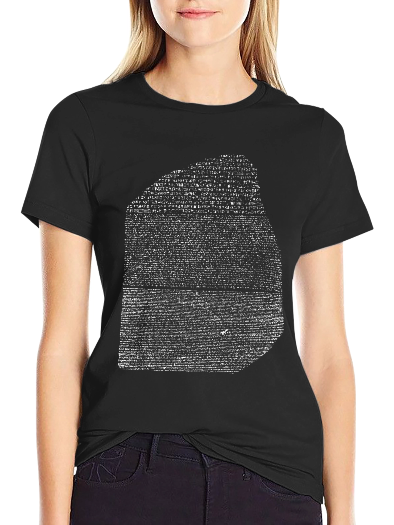 Rosetta Stone Graphic T-Shirt - Black Cotton Tee