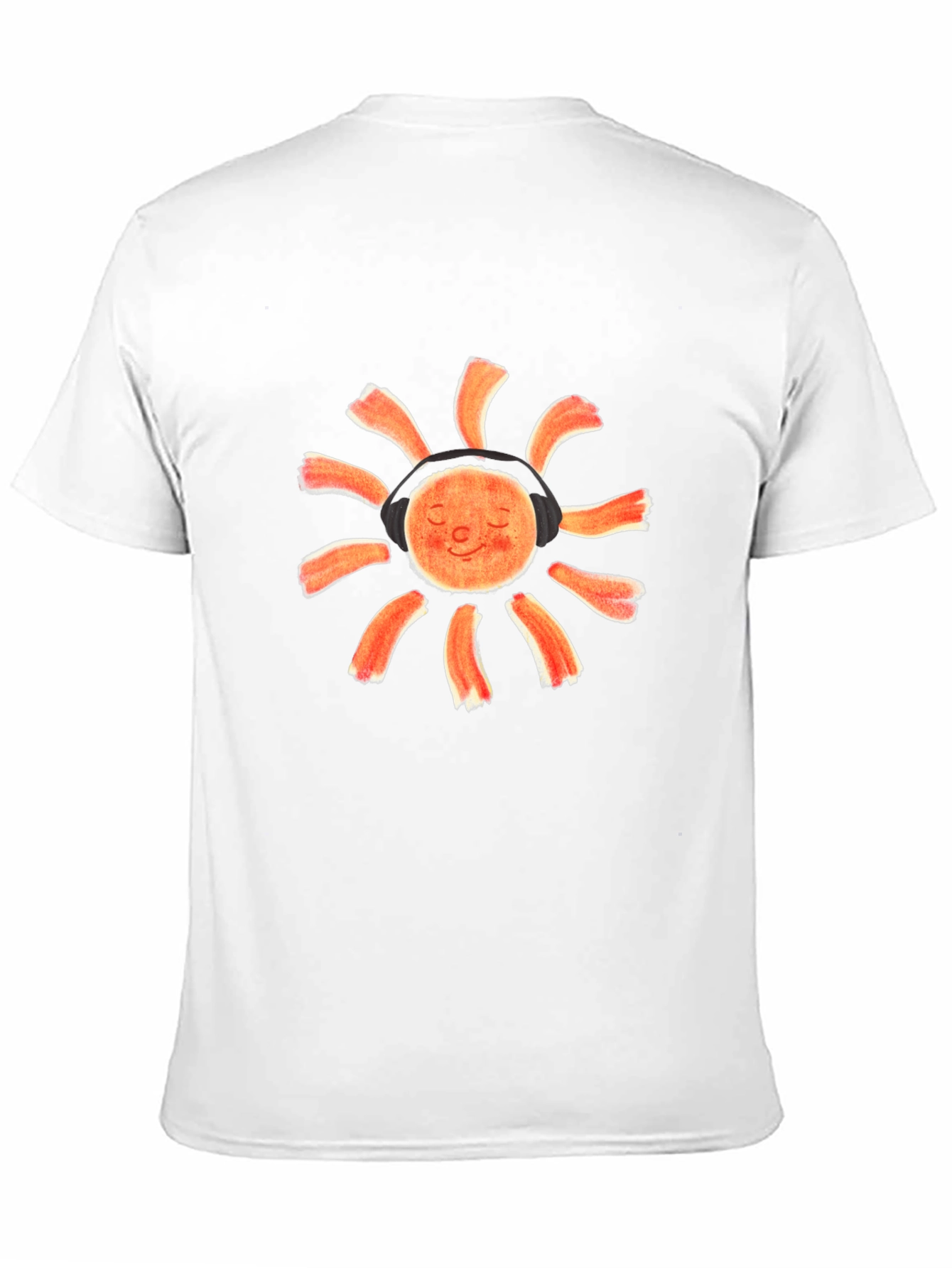 Sun With Headphones Black Graphic T-Shirt