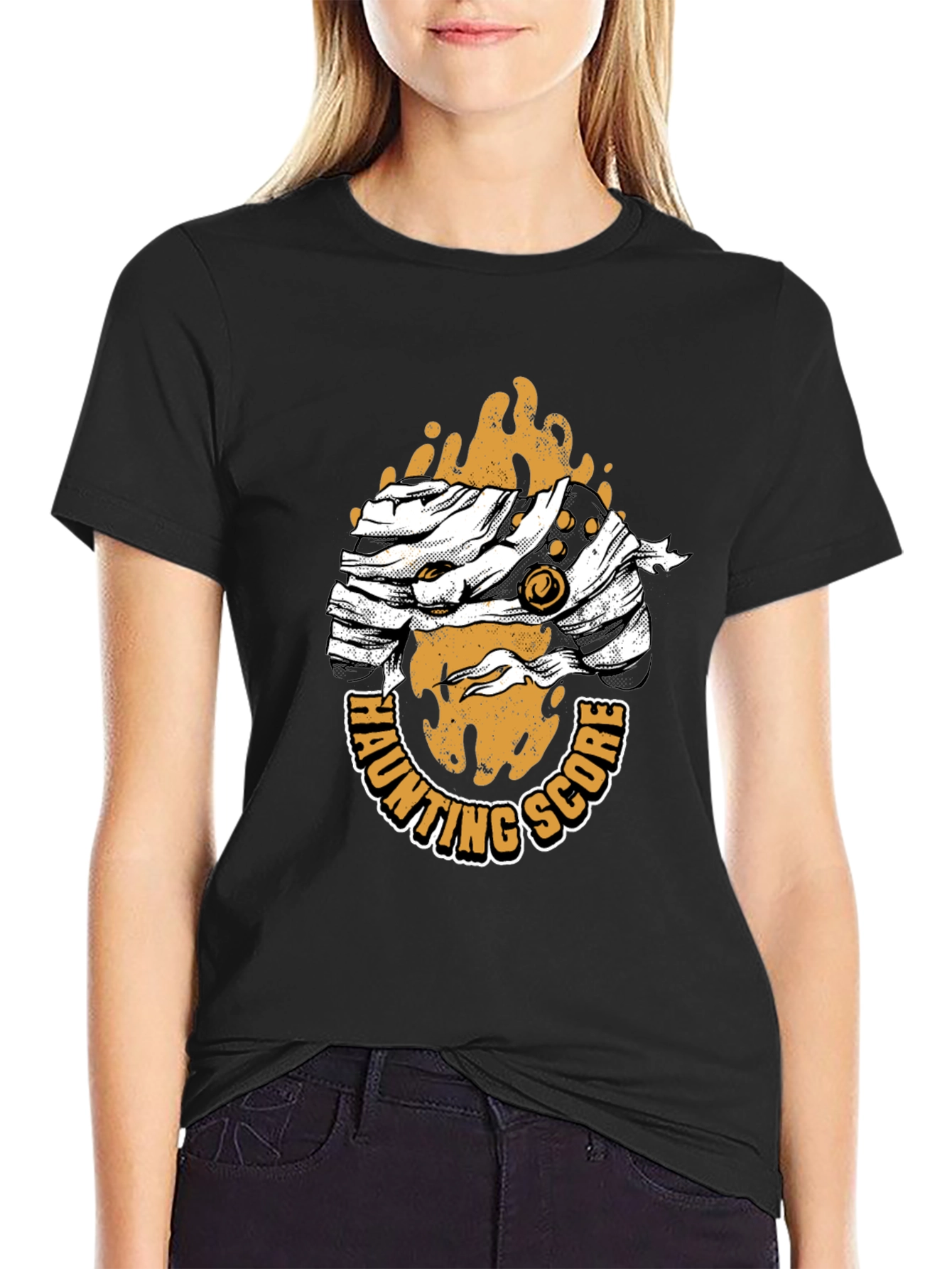 Haunting Score Mummy Graphic Black T-Shirt