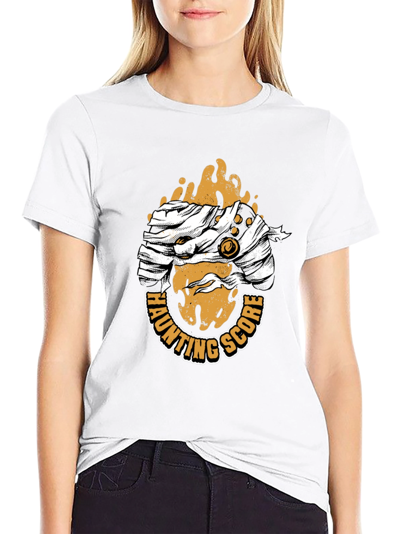 Haunting Score Mummy Graphic Black T-Shirt