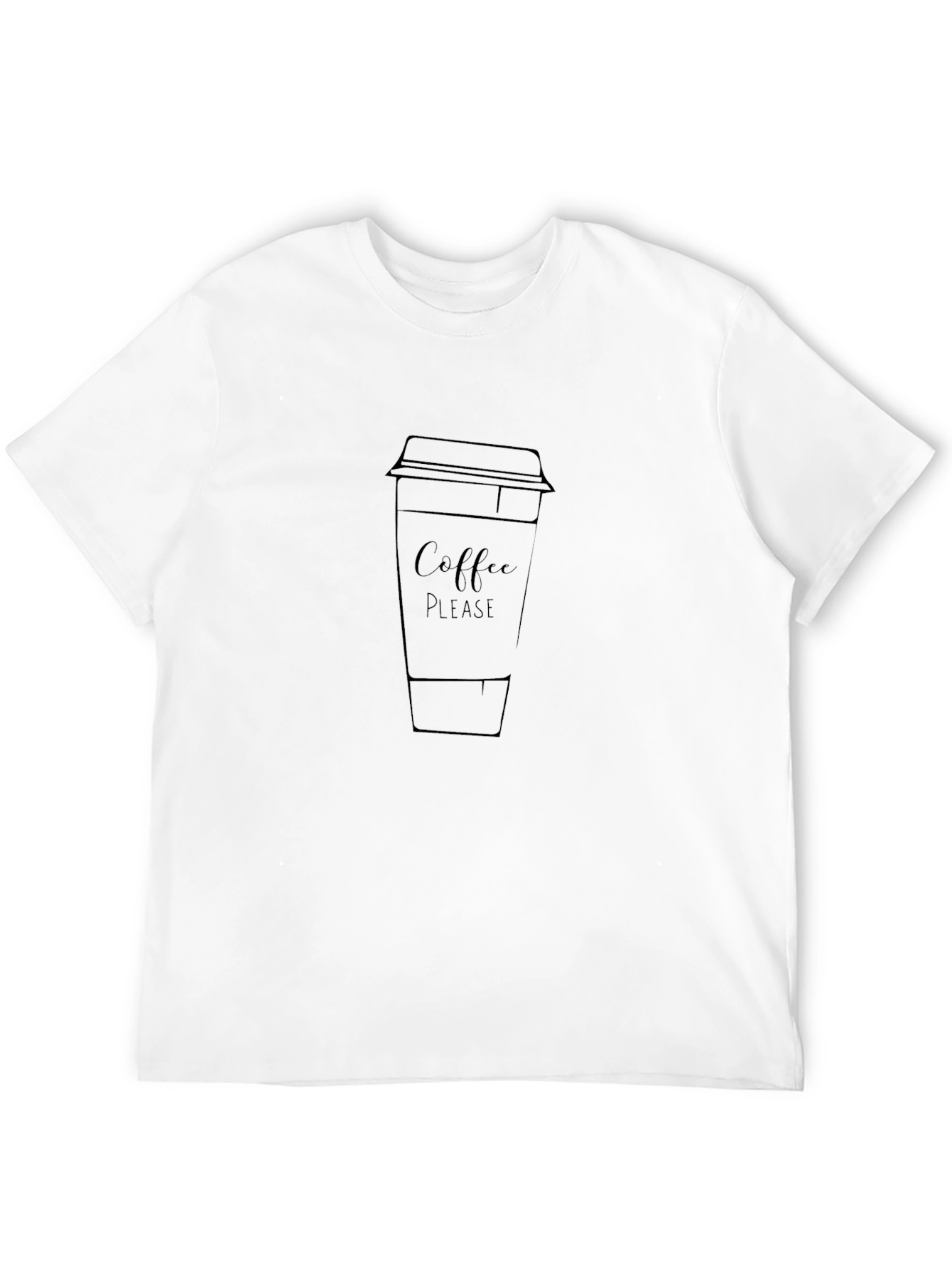 Coffee Please Graphic Tee - Black Casual T-Shirt