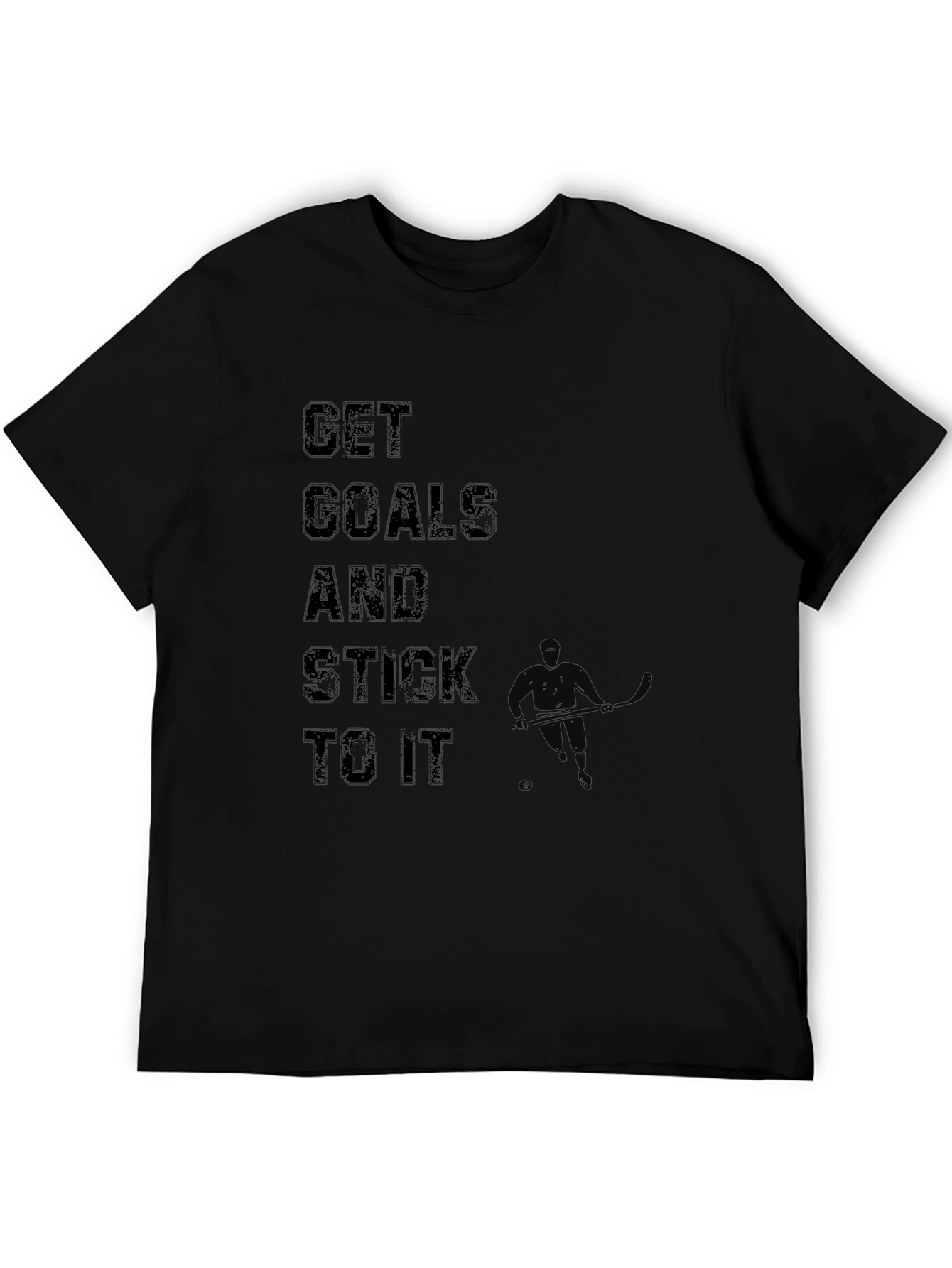 Motivational Get Goals Black T-Shirt