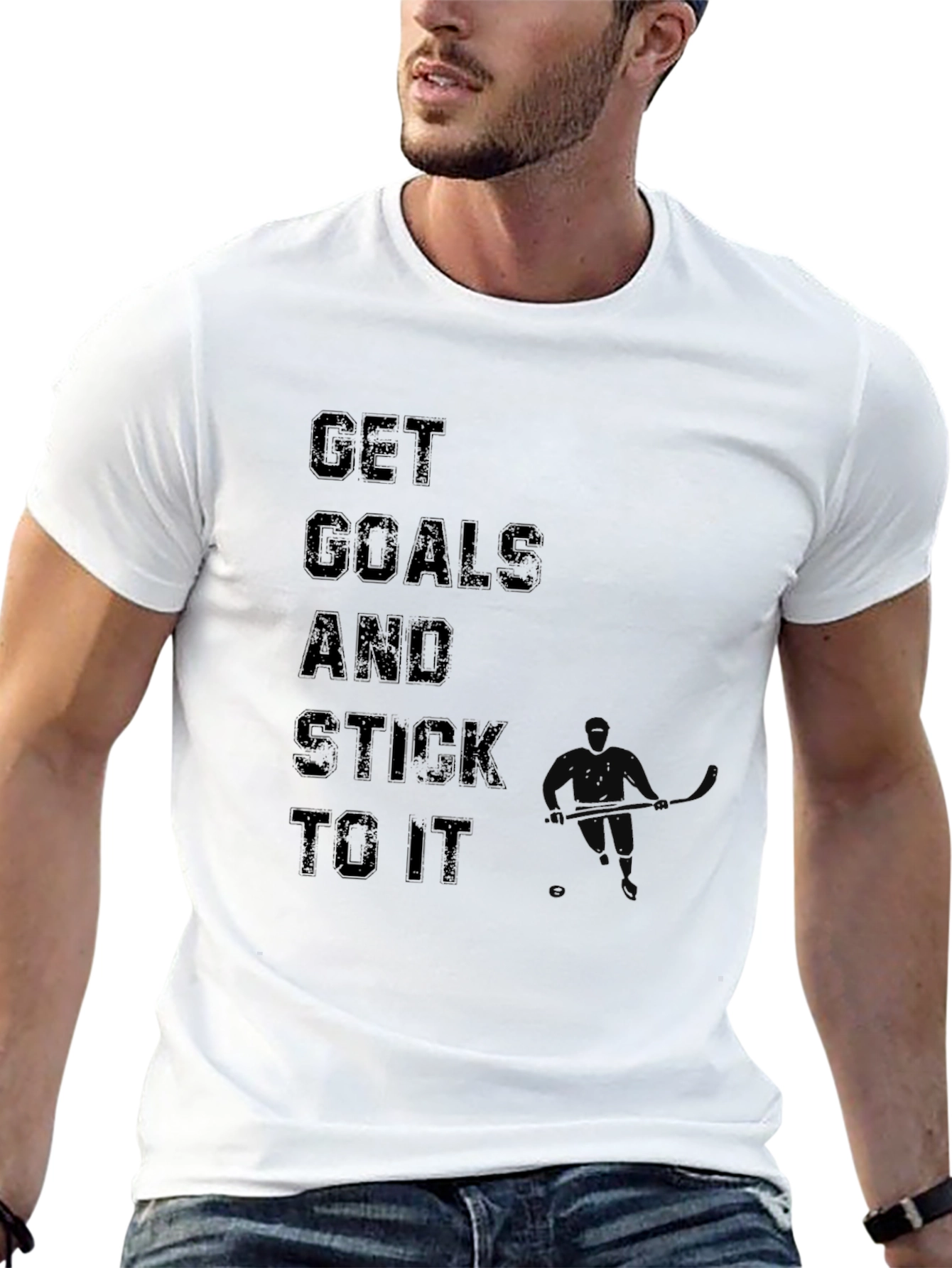 Motivational Get Goals Black T-Shirt