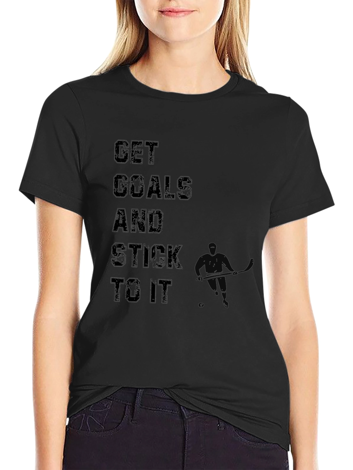 Motivational Get Goals Black T-Shirt