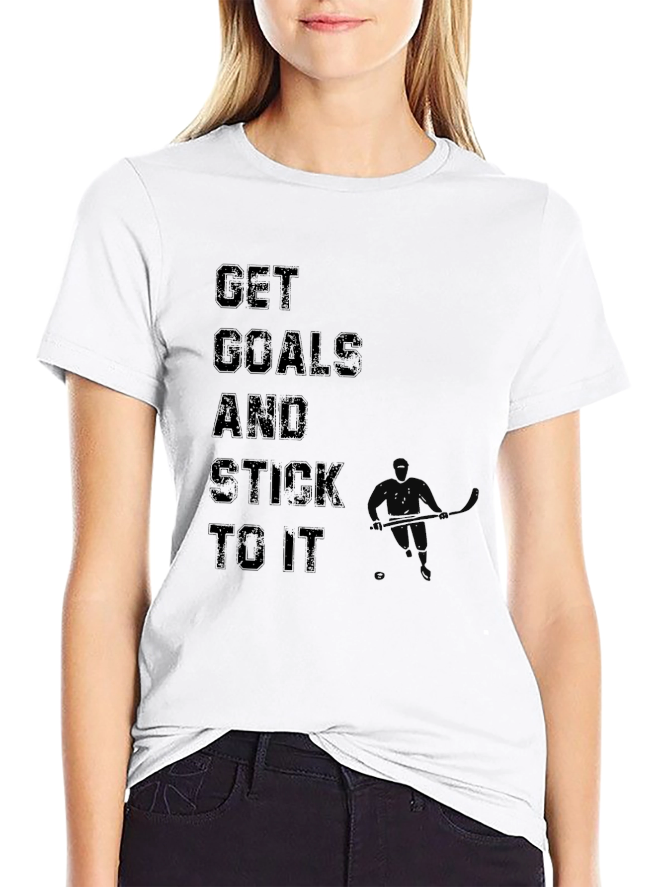 Motivational Get Goals Black T-Shirt