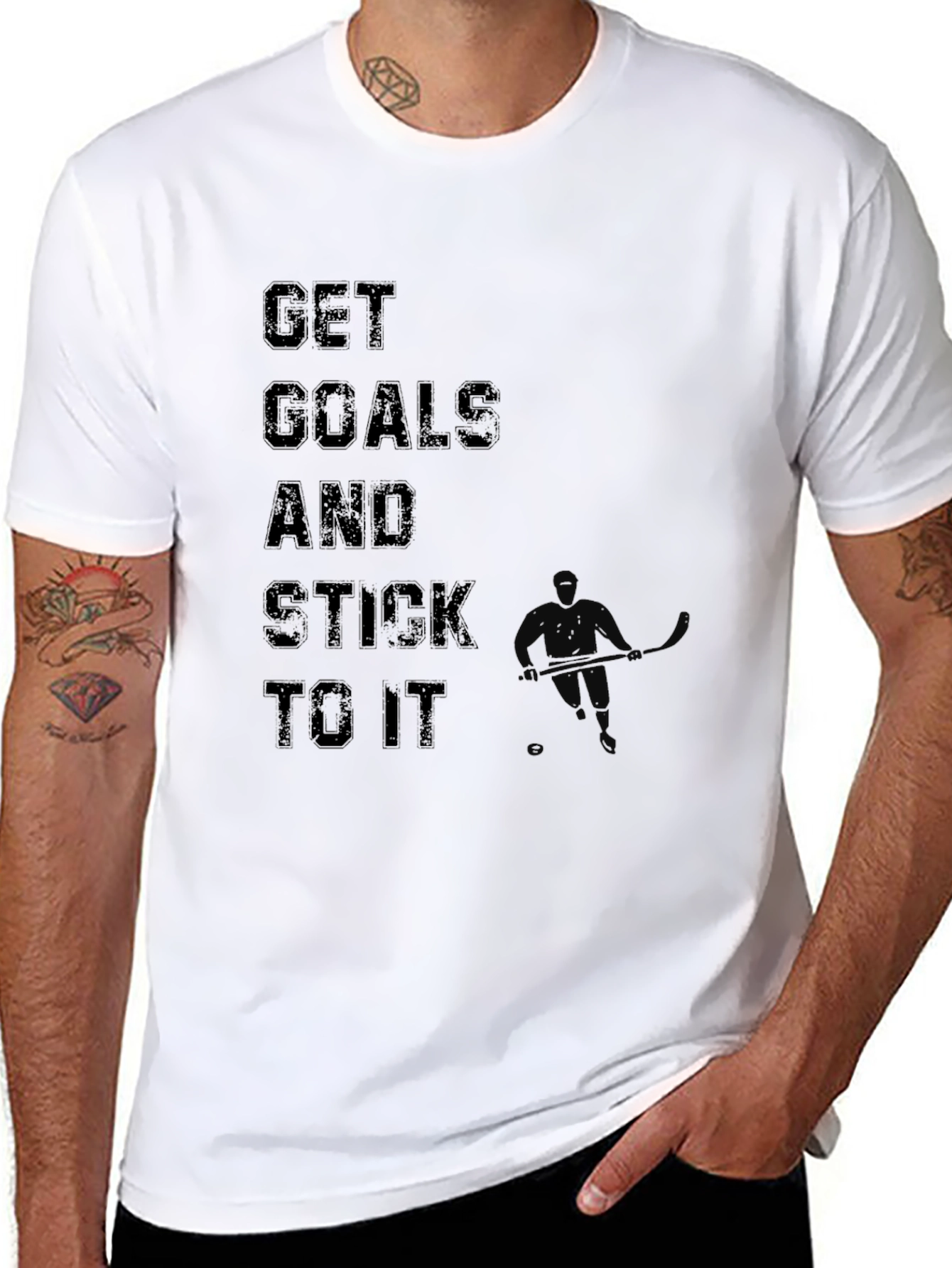 Motivational Get Goals Black T-Shirt