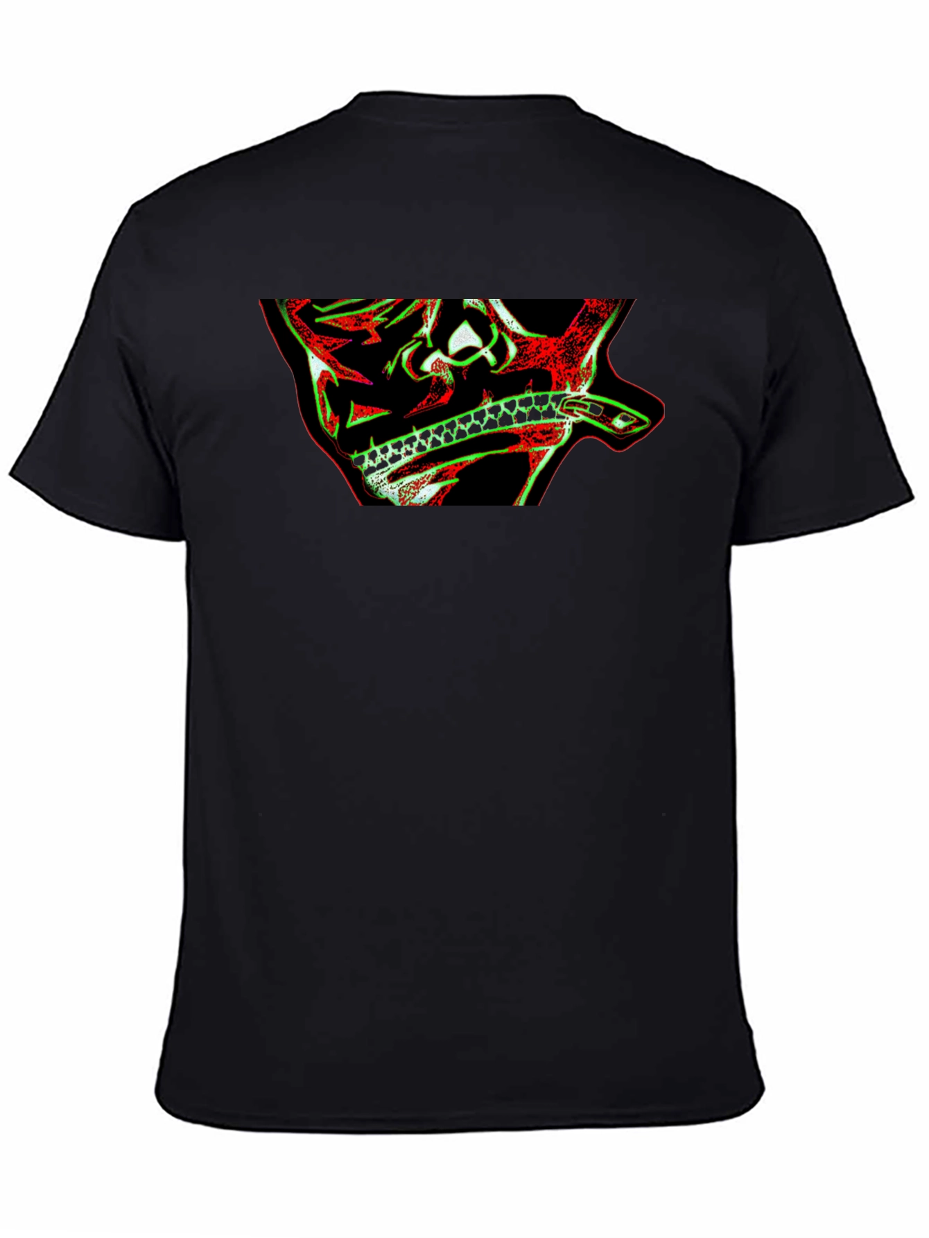 Skull & Snake Graphic Print Black T-Shirt