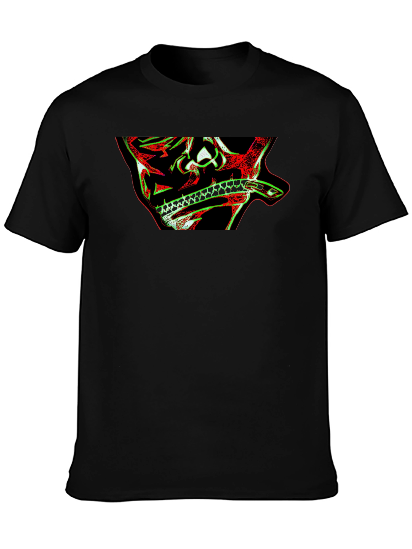 Skull & Snake Graphic Print Black T-Shirt