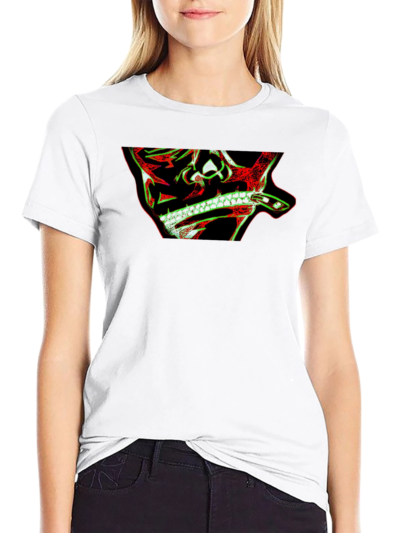 Skull & Snake Graphic Print Black T-Shirt