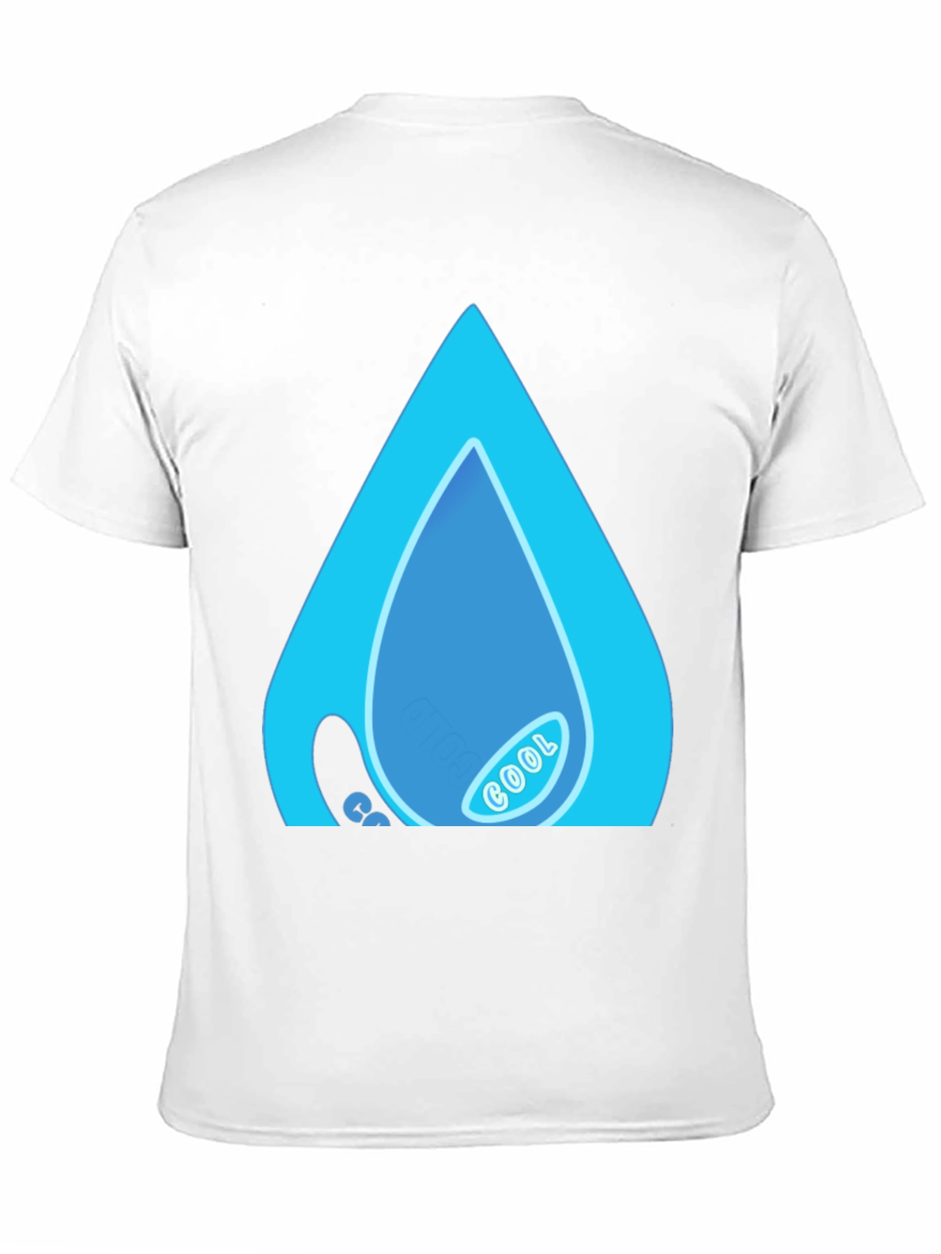 Cool Water Drop Graphic Black T-Shirt