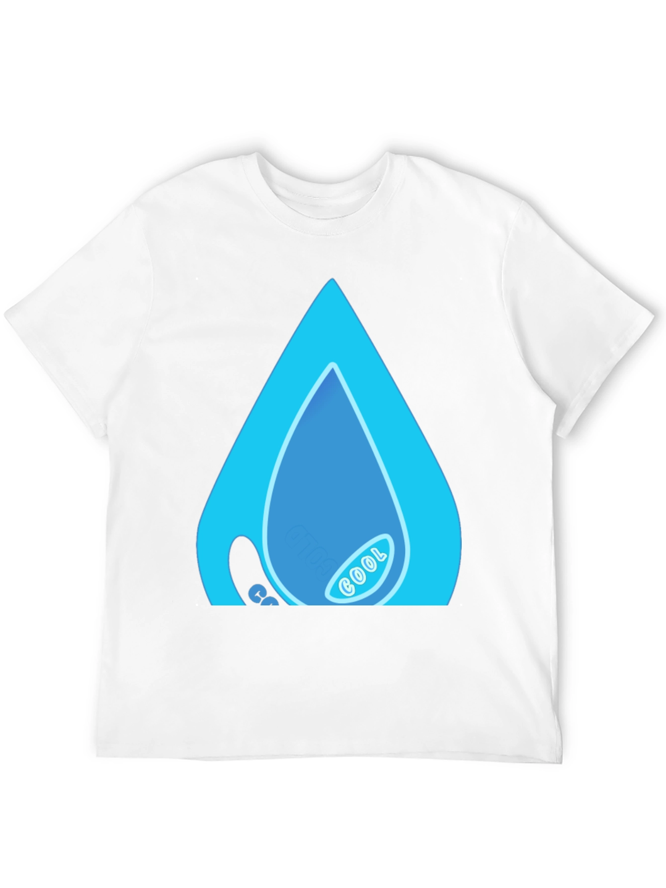 Cool Water Drop Graphic Black T-Shirt