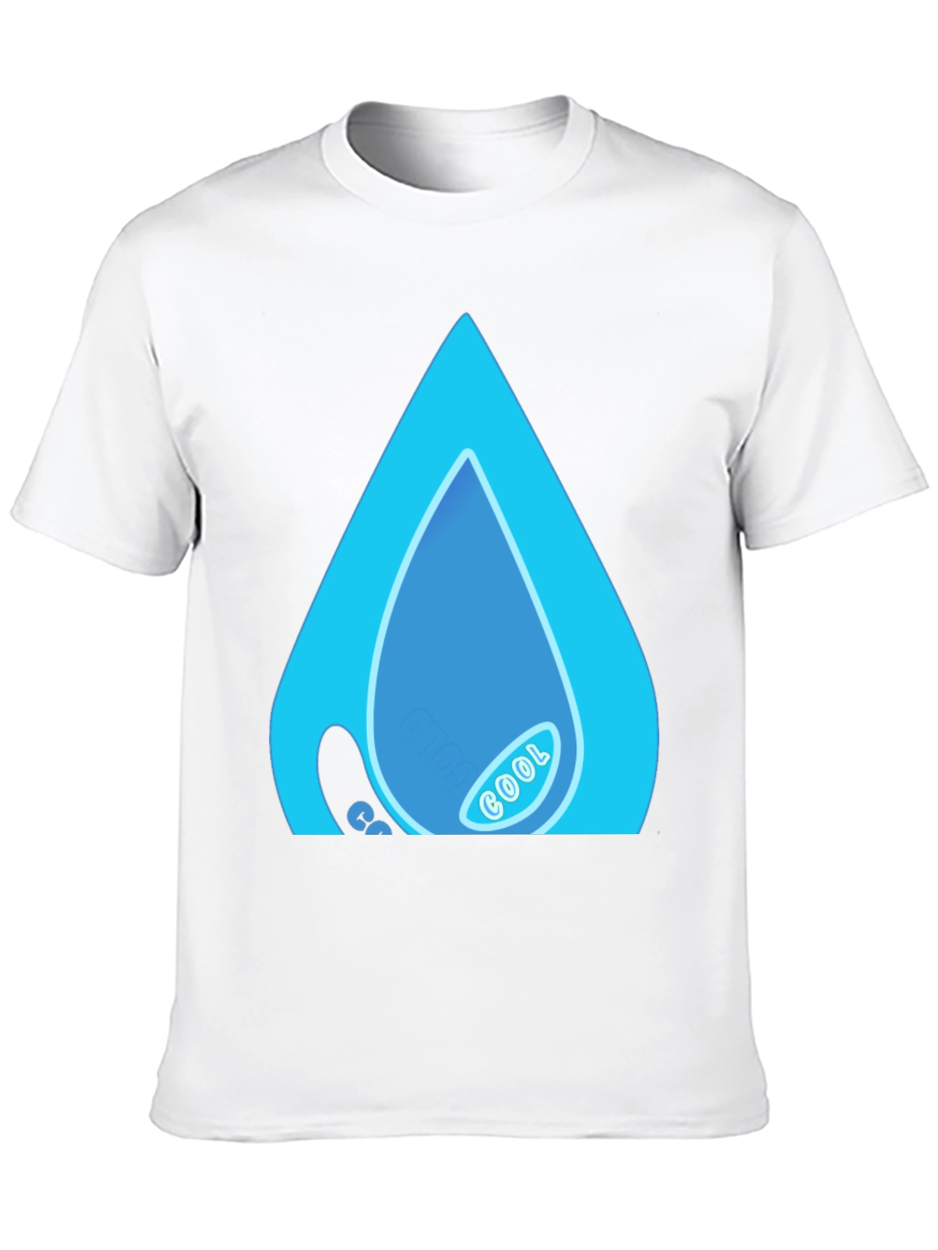Cool Water Drop Graphic Black T-Shirt