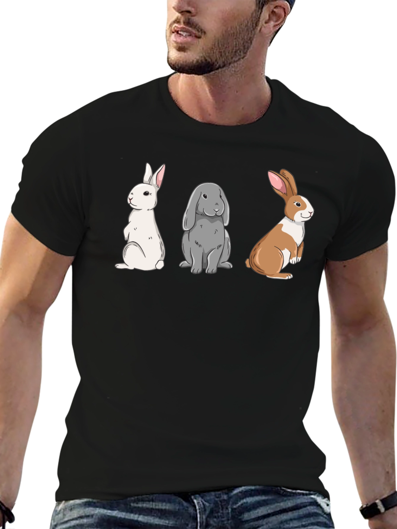 Rabbit Trio Graphic T-Shirt