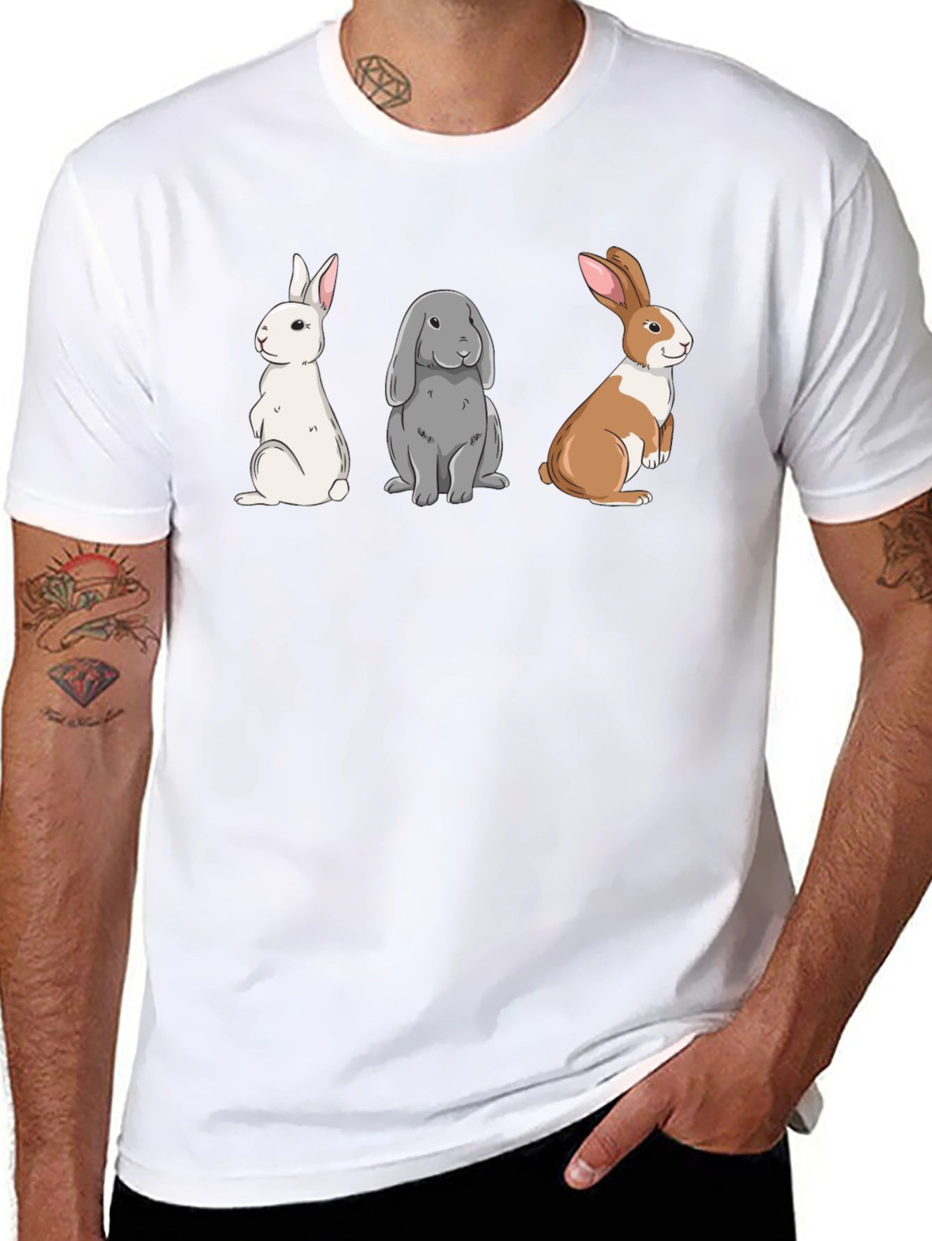 Rabbit Trio Graphic T-Shirt