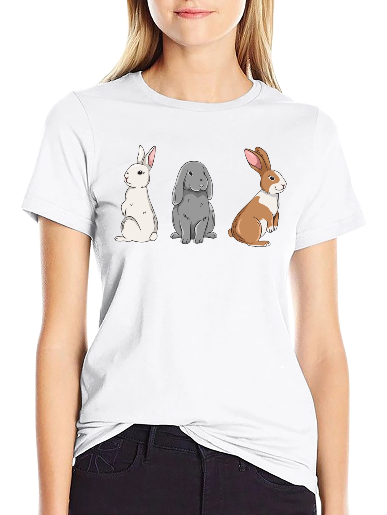 Rabbit Trio Graphic T-Shirt