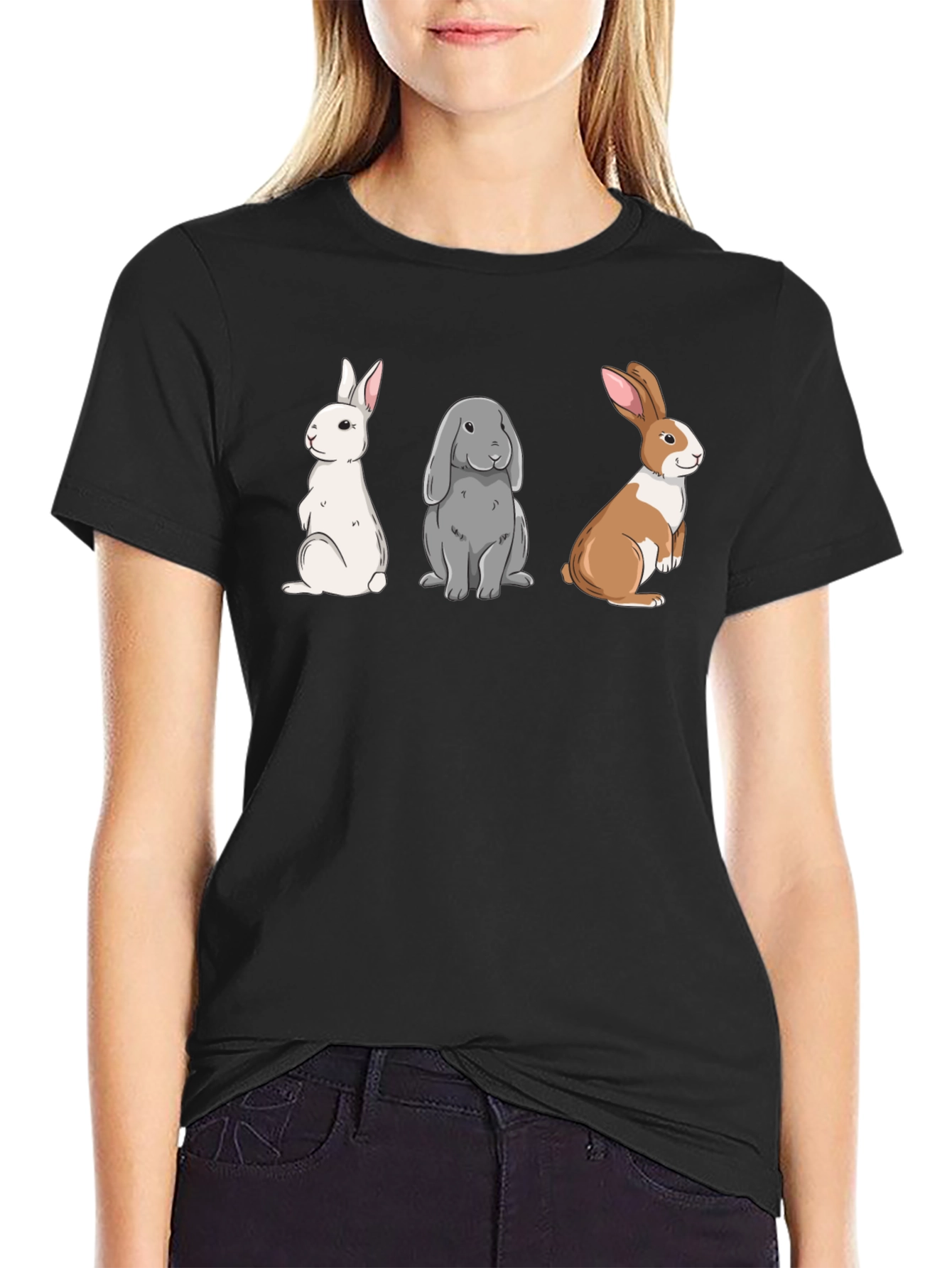 Rabbit Trio Graphic T-Shirt