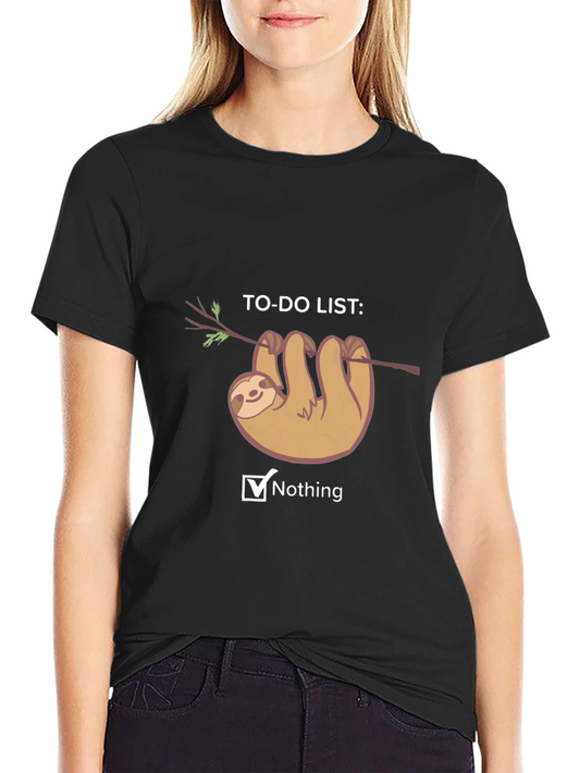 Sloth To-Do List Nothing T-Shirt