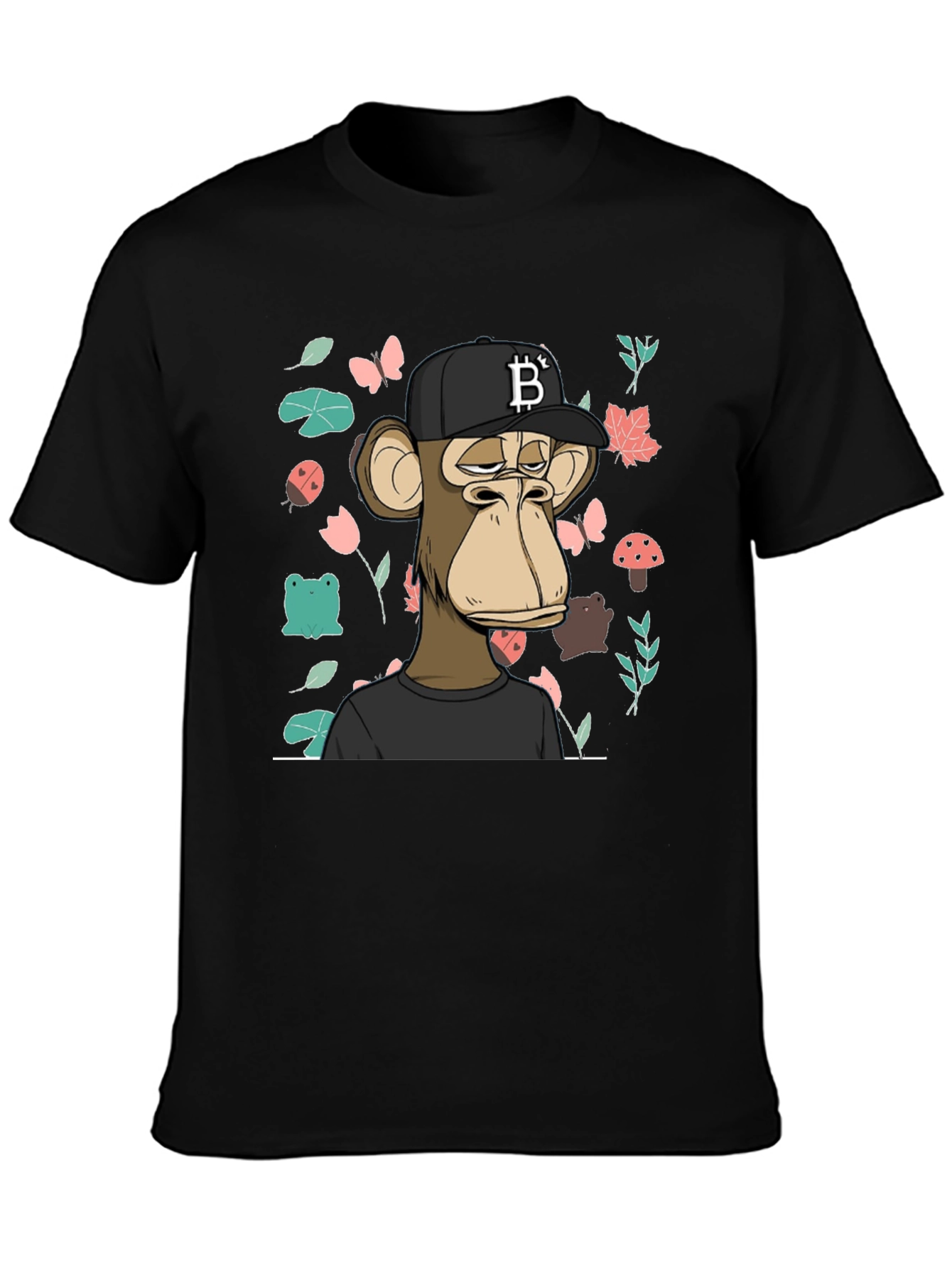 Bored Ape Bitcoin Graphic T-Shirt - Black